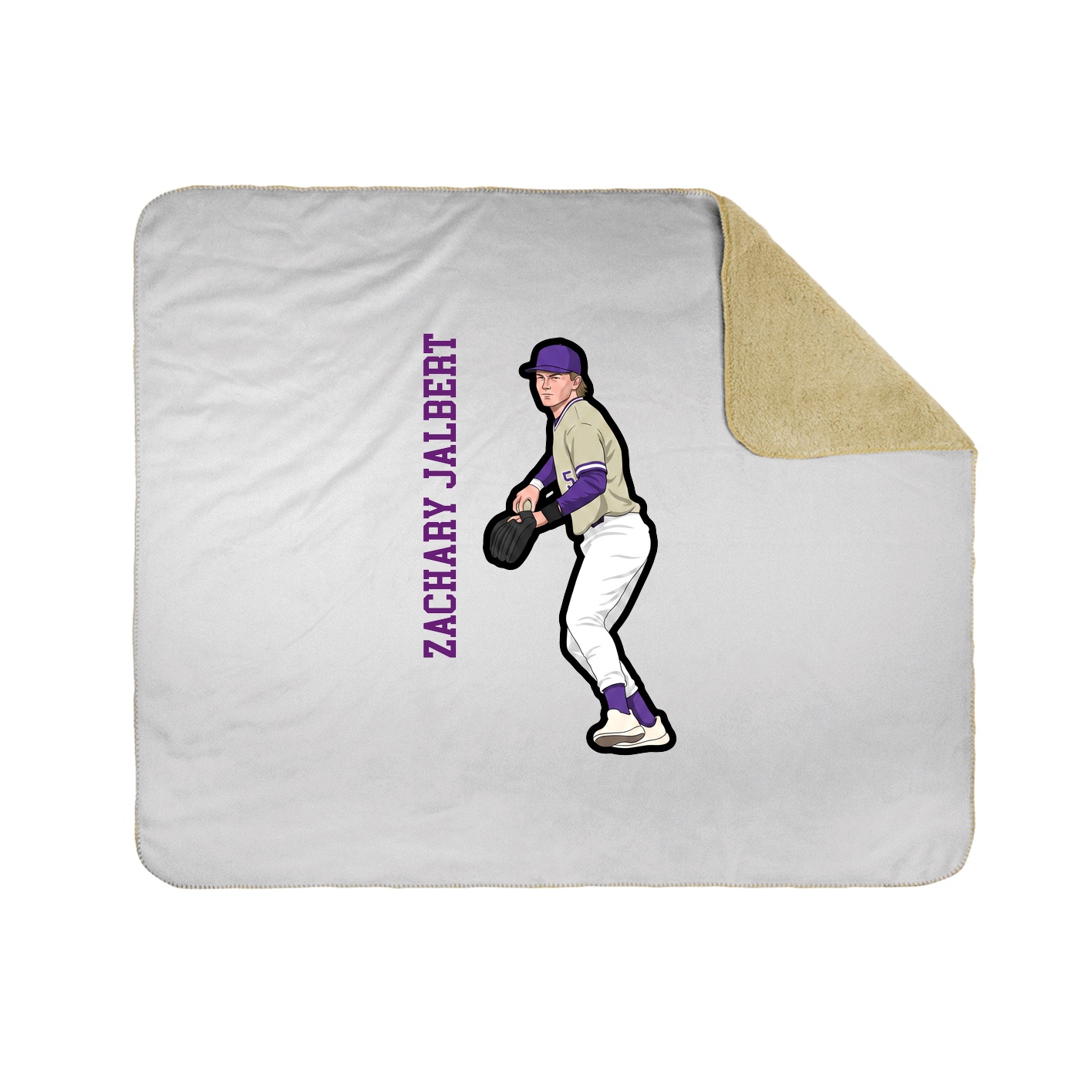 Throw Blanket — Name Vertical in White