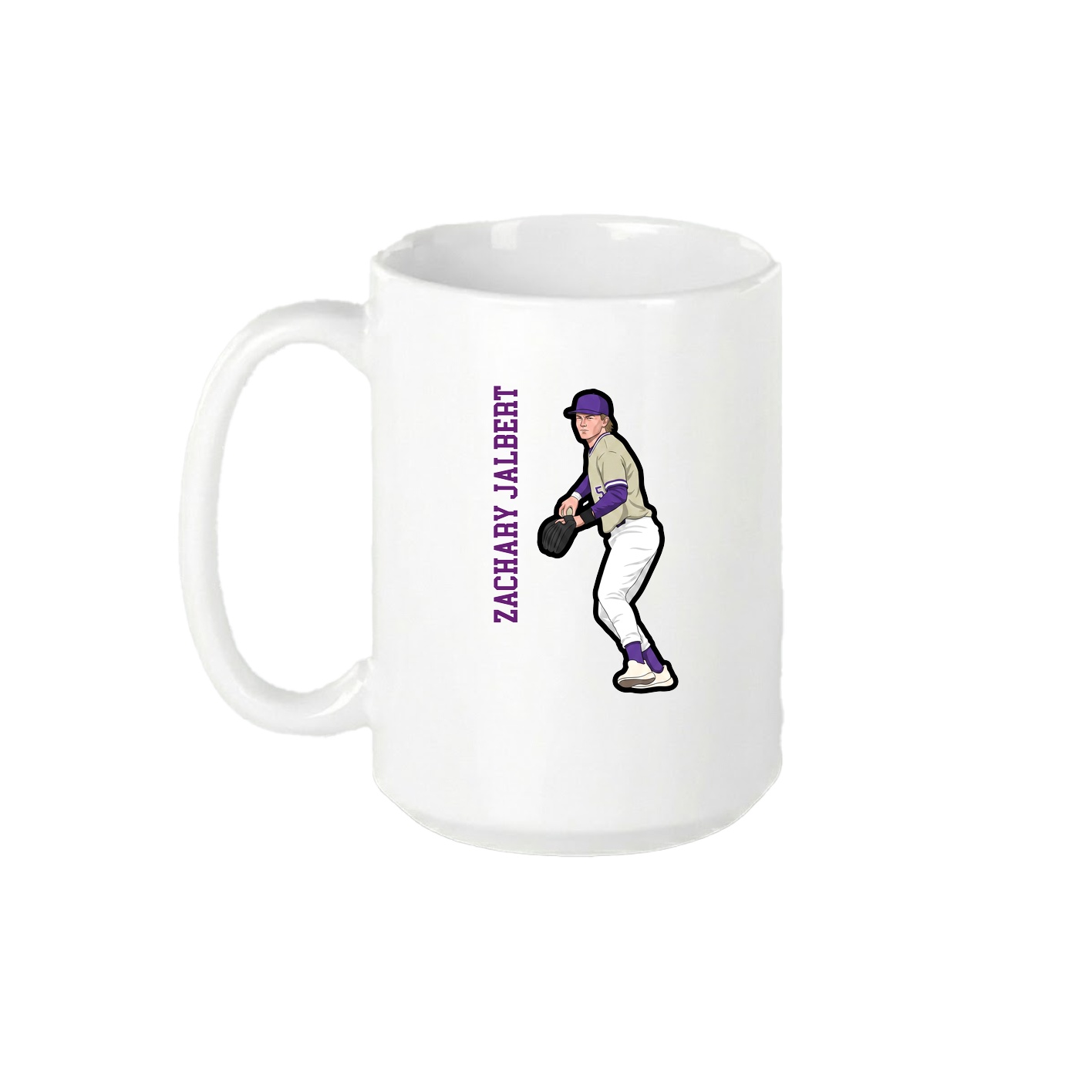 15oz Coffee Mug — Name Vertical in White