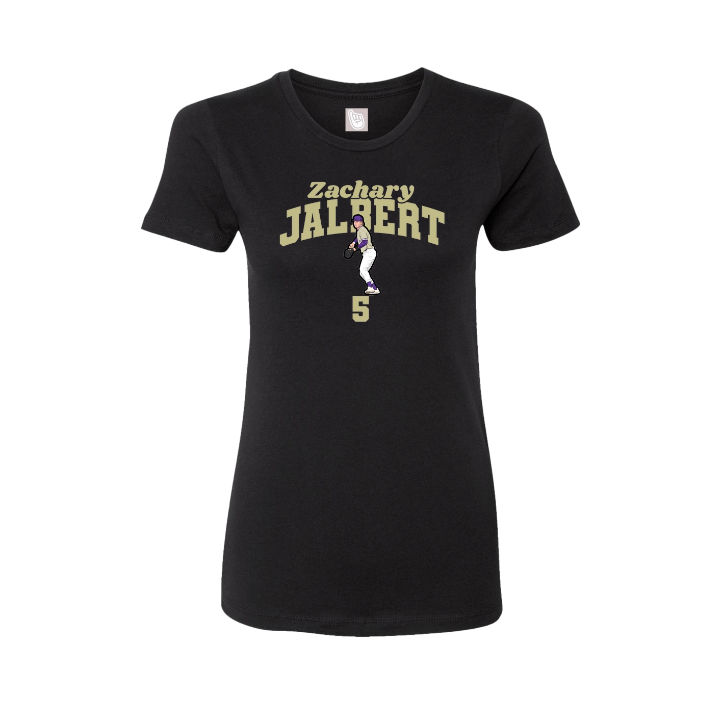 Fitted Women's Tee — Signature Arch in Black