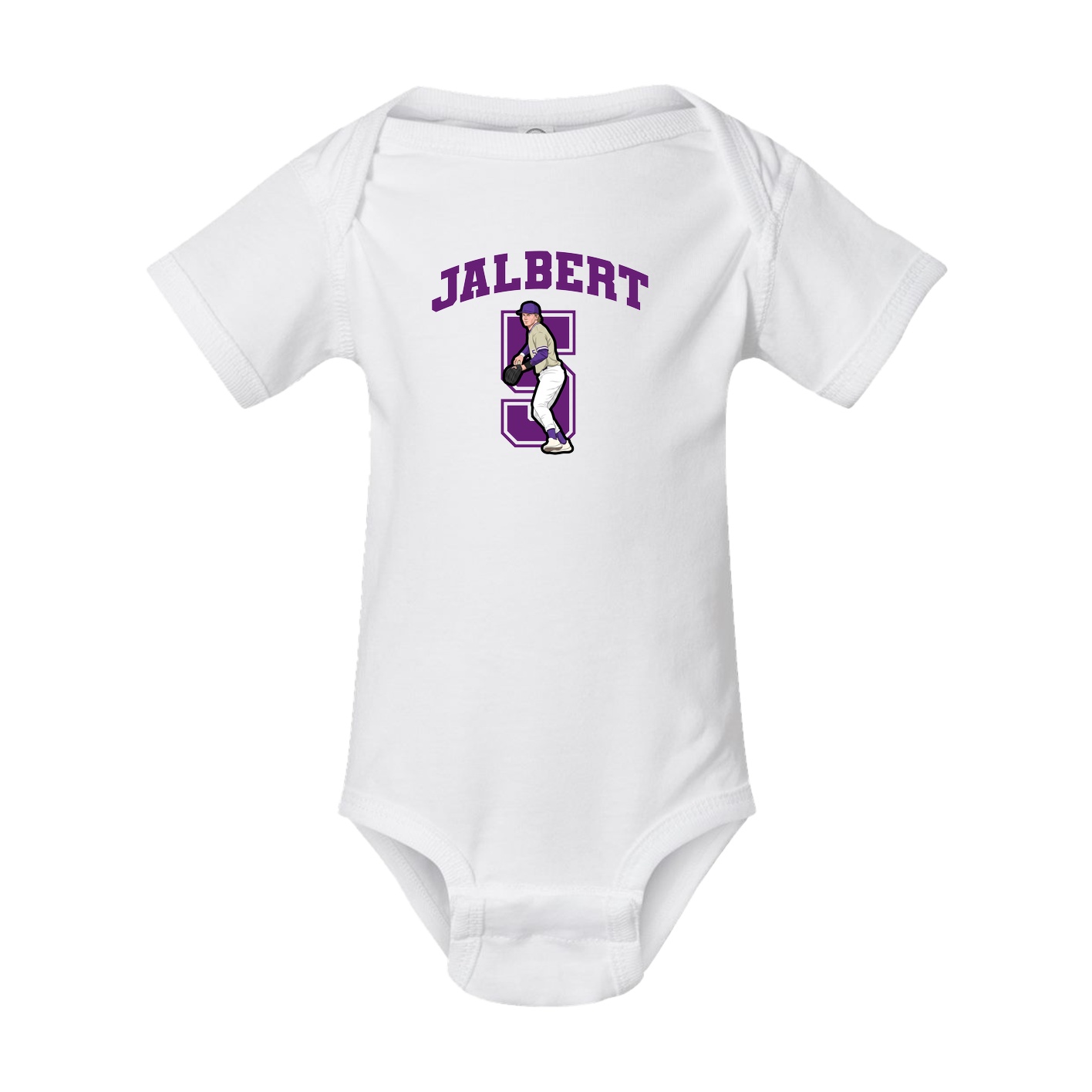 Baby Onesie — Number in White