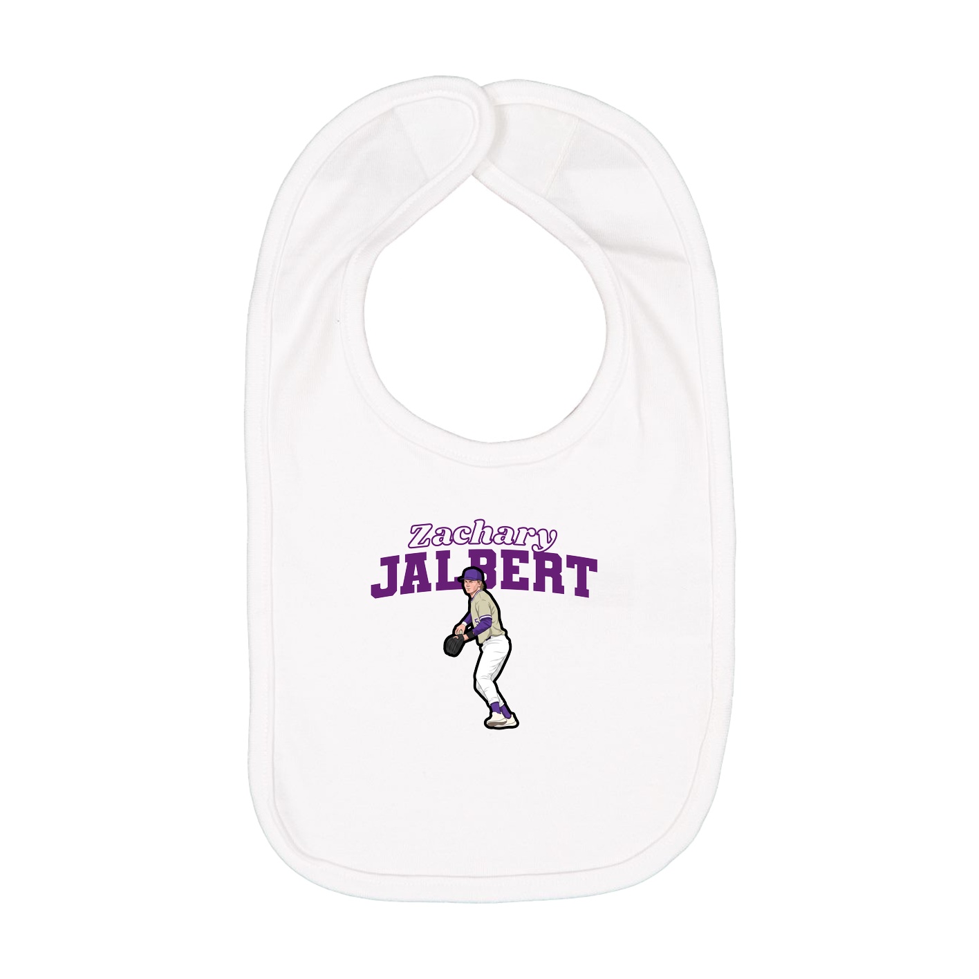 Infant Bib — Name Arch in White