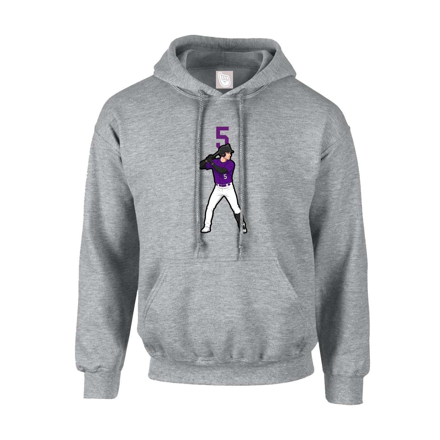 Youth Hoodie — Number Top in Grey