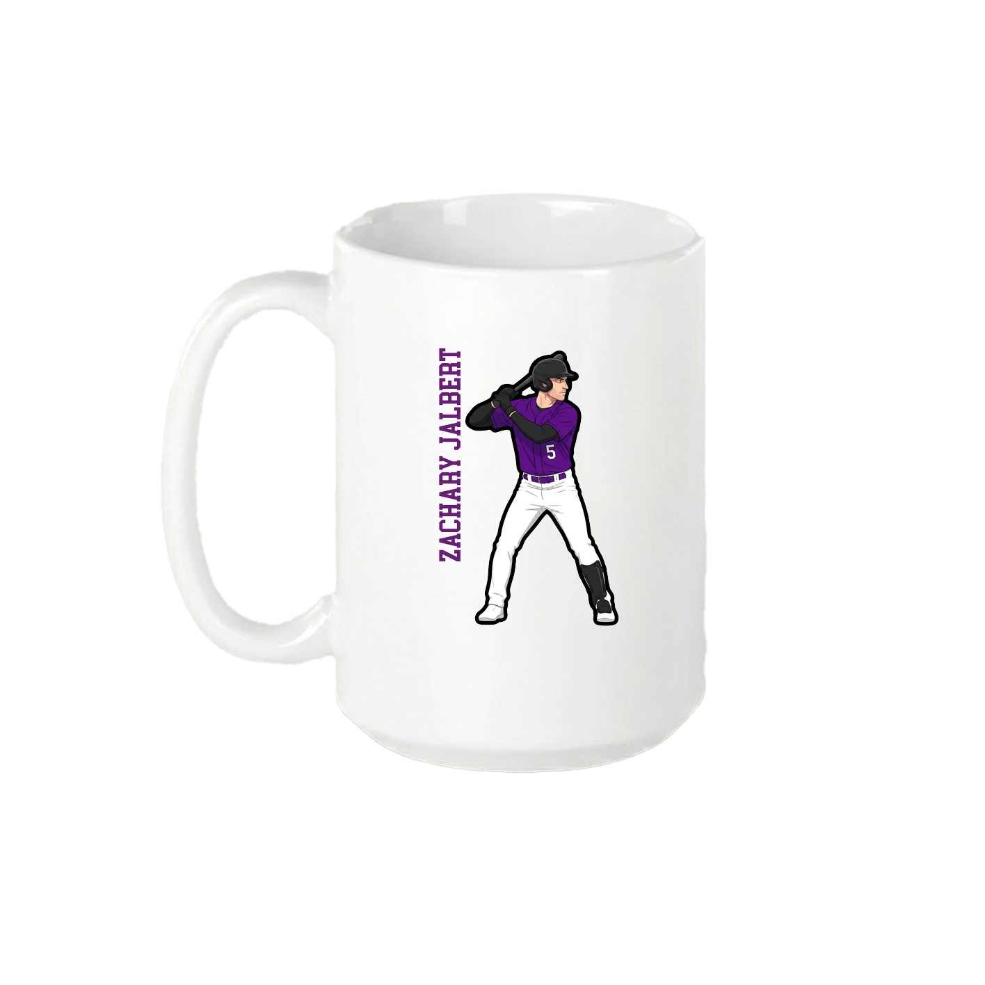 15oz Coffee Mug — Name Vertical in White