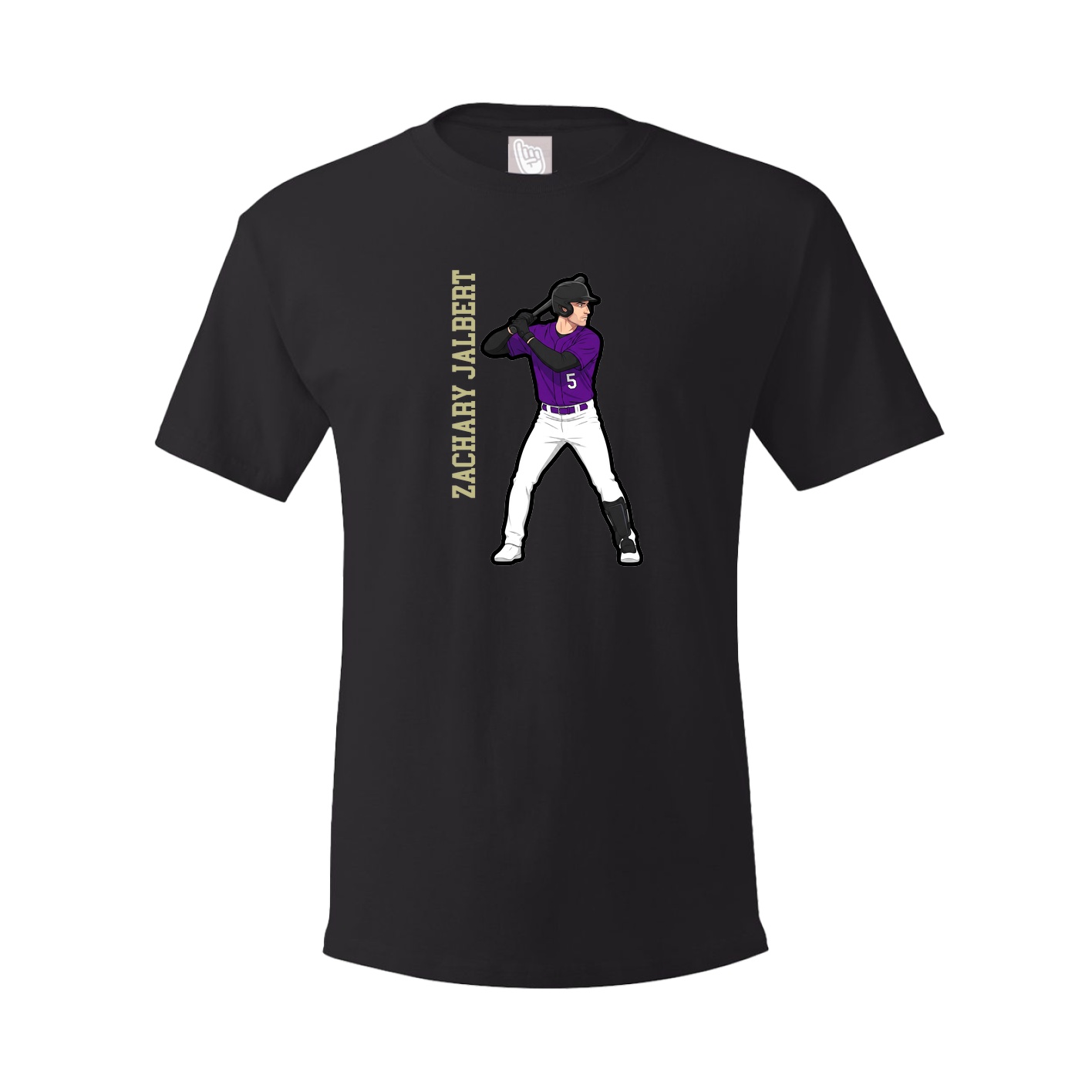 Youth Tee — Name Vertical in Black