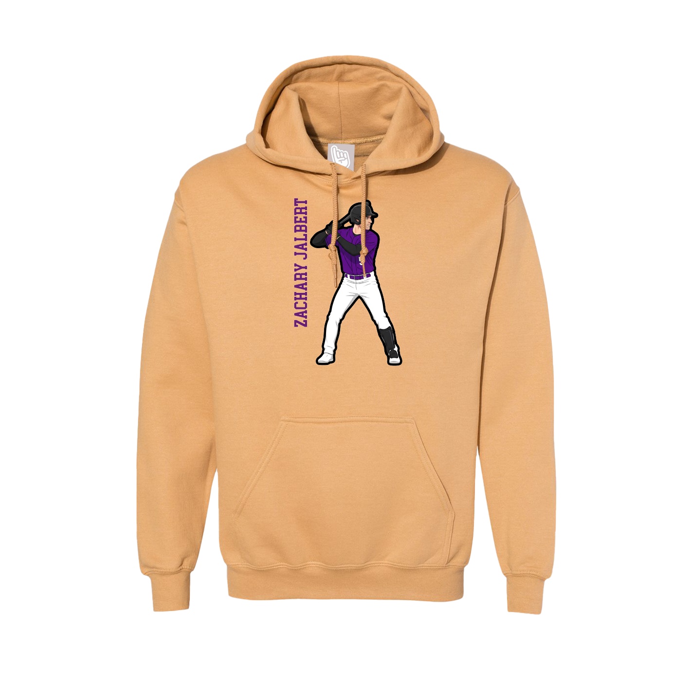 Hoodie — Name Vertical in Vegas Gold