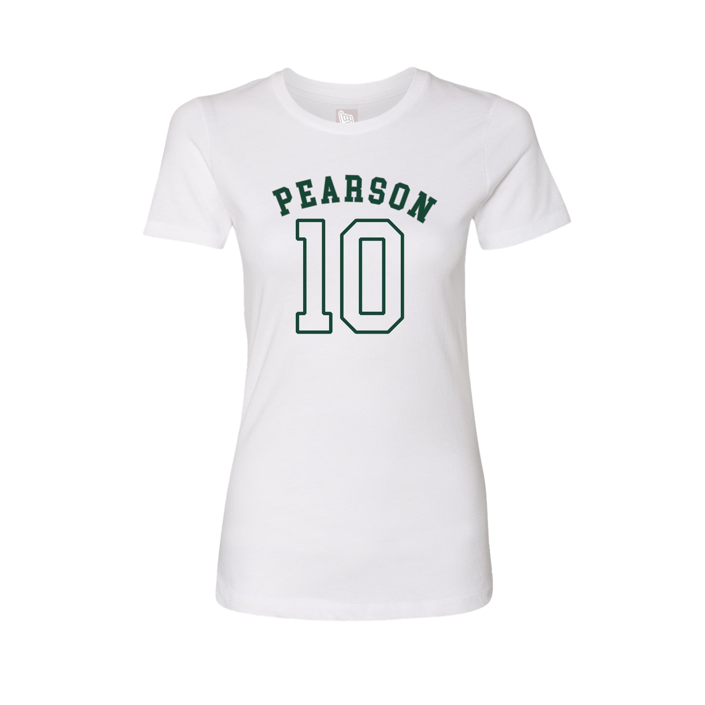 Fitted Women's Tee — Shirsey Arch in White