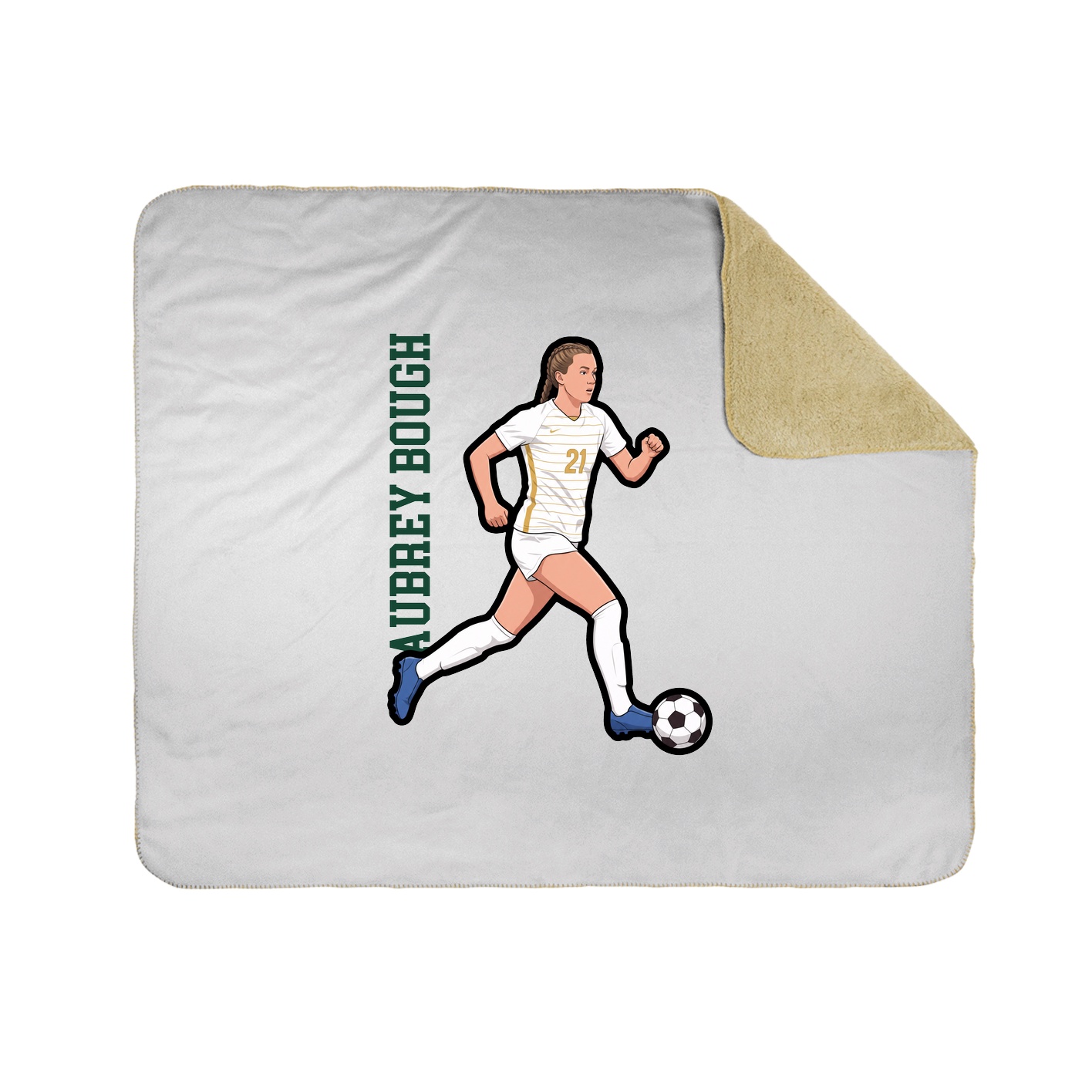 Throw Blanket — Name Vertical in White