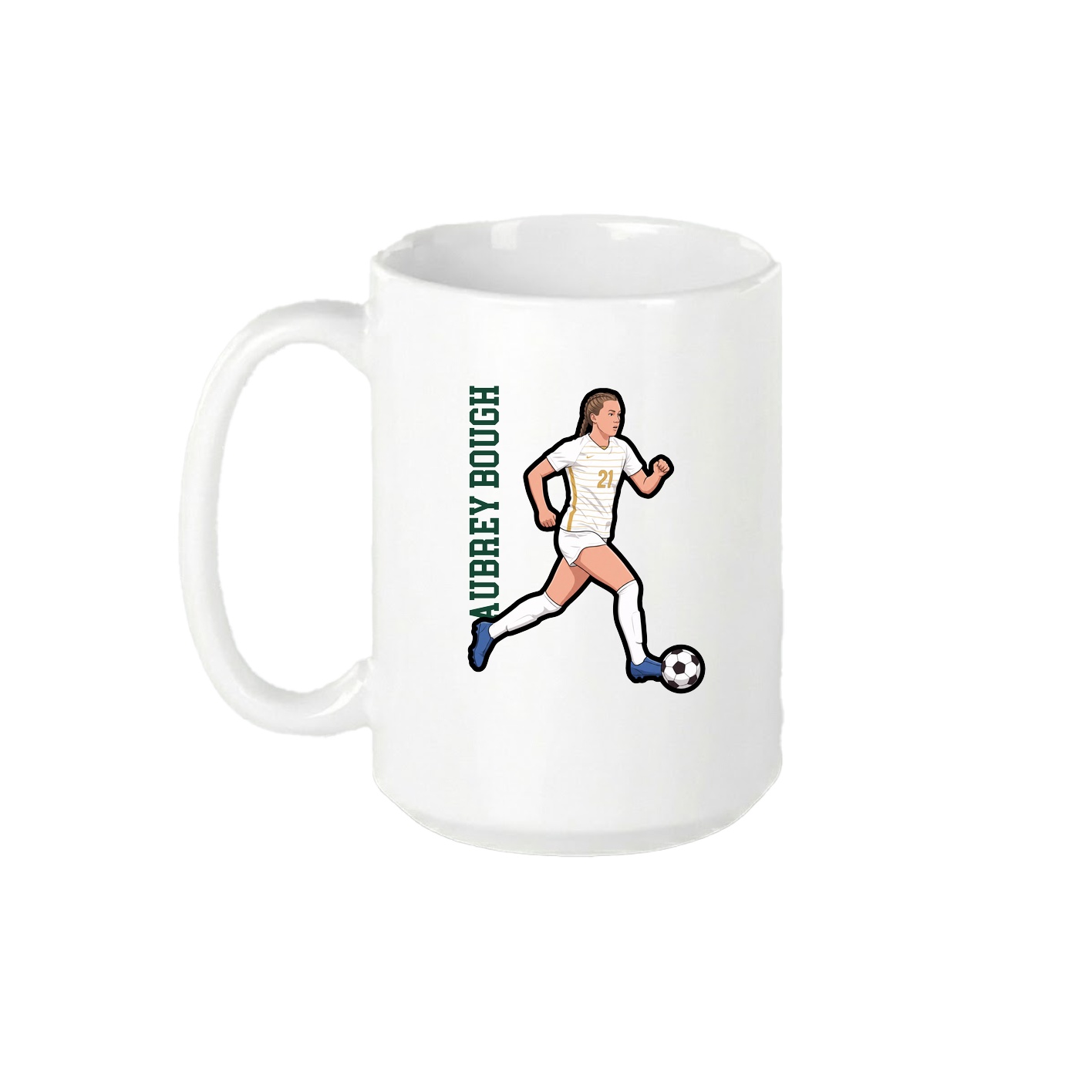 15oz Coffee Mug — Name Vertical in White