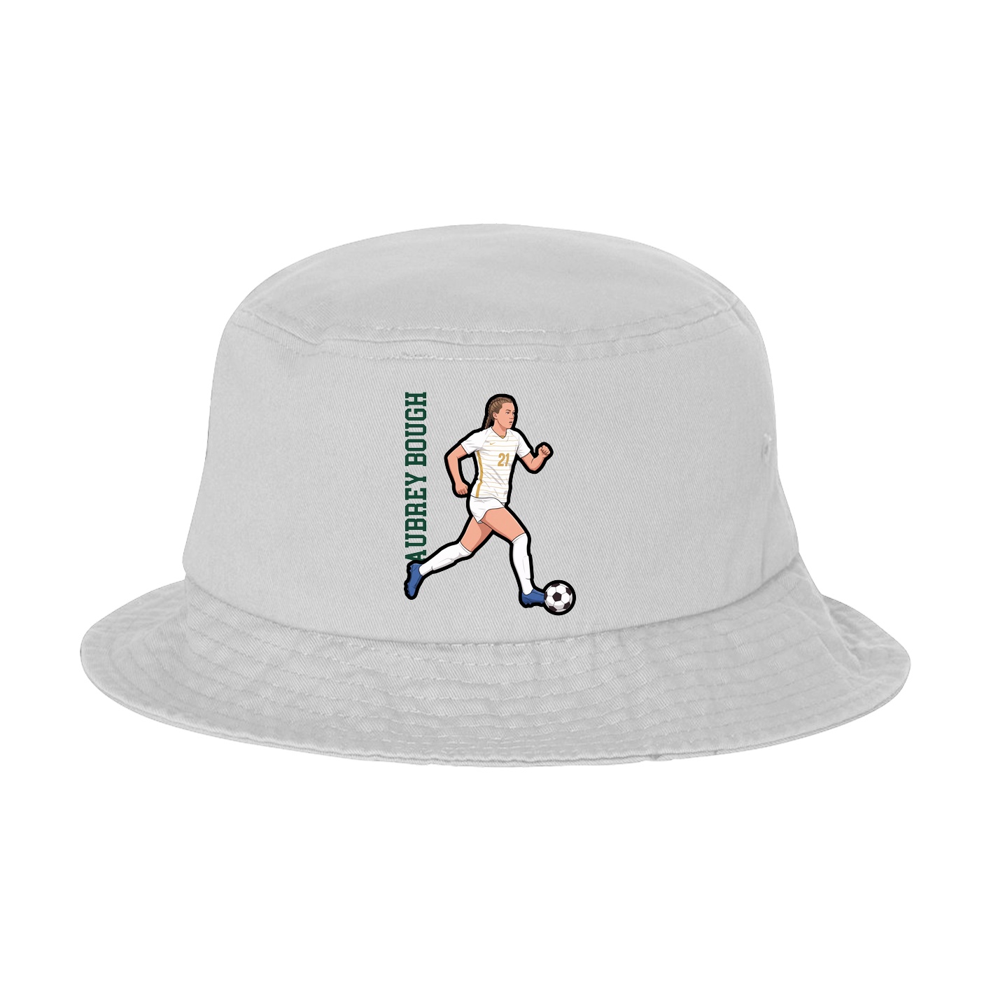 Bucket Cap — Name Vertical in White