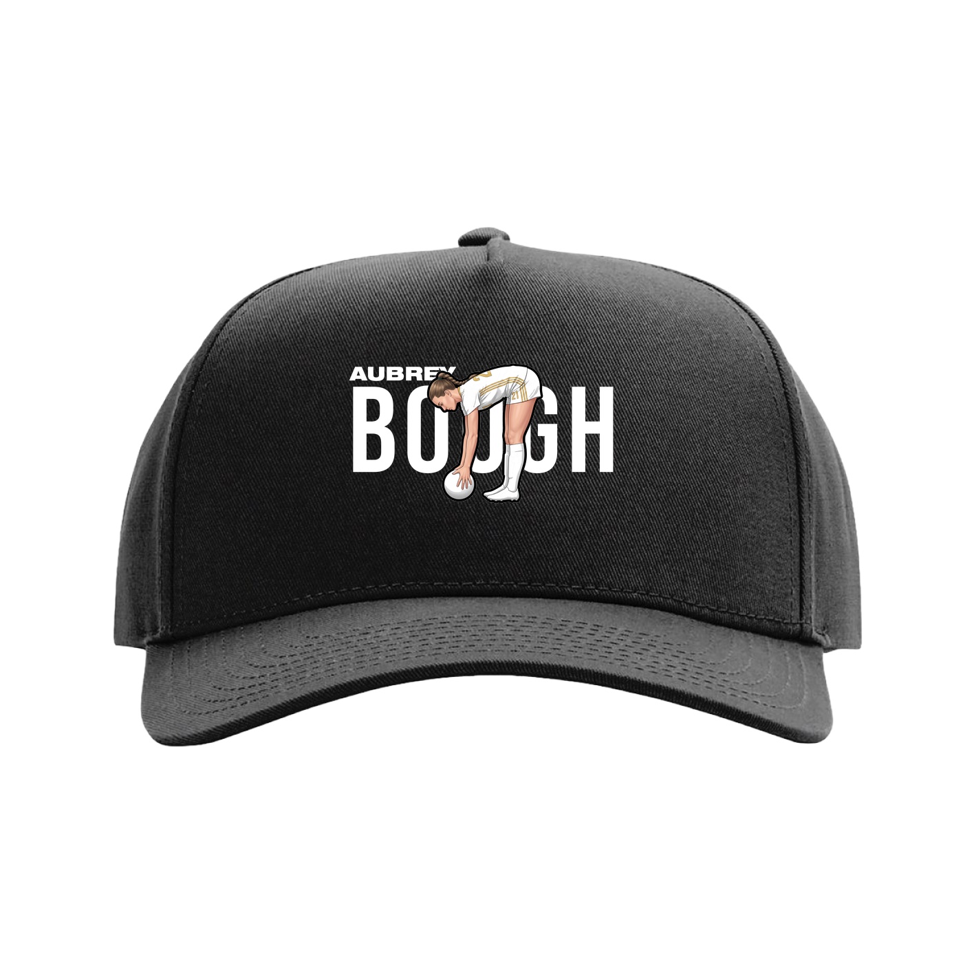 Full Fabric Five-Panel Champ Cap — Player Name in Black