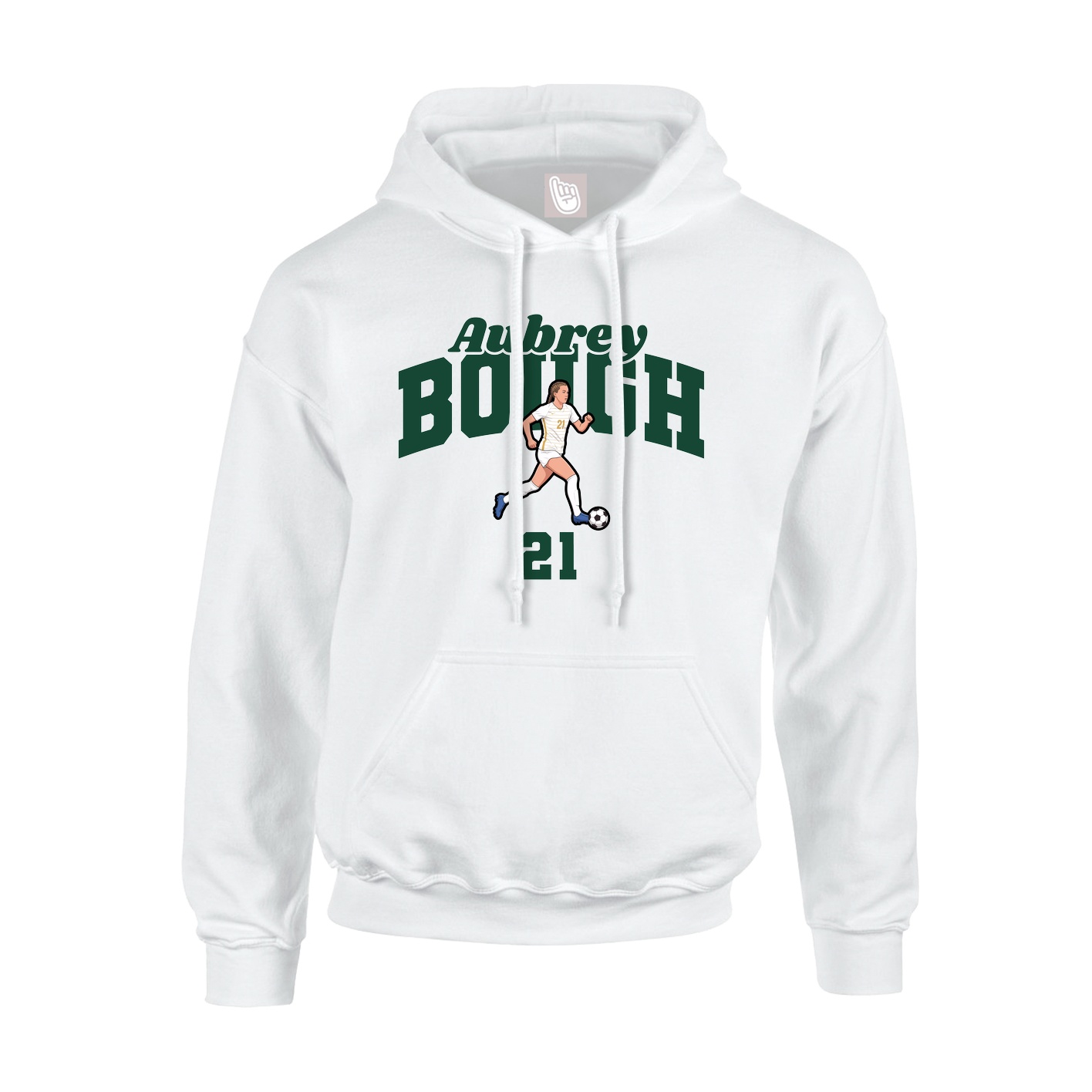 Youth Hoodie — Signature Arch in White