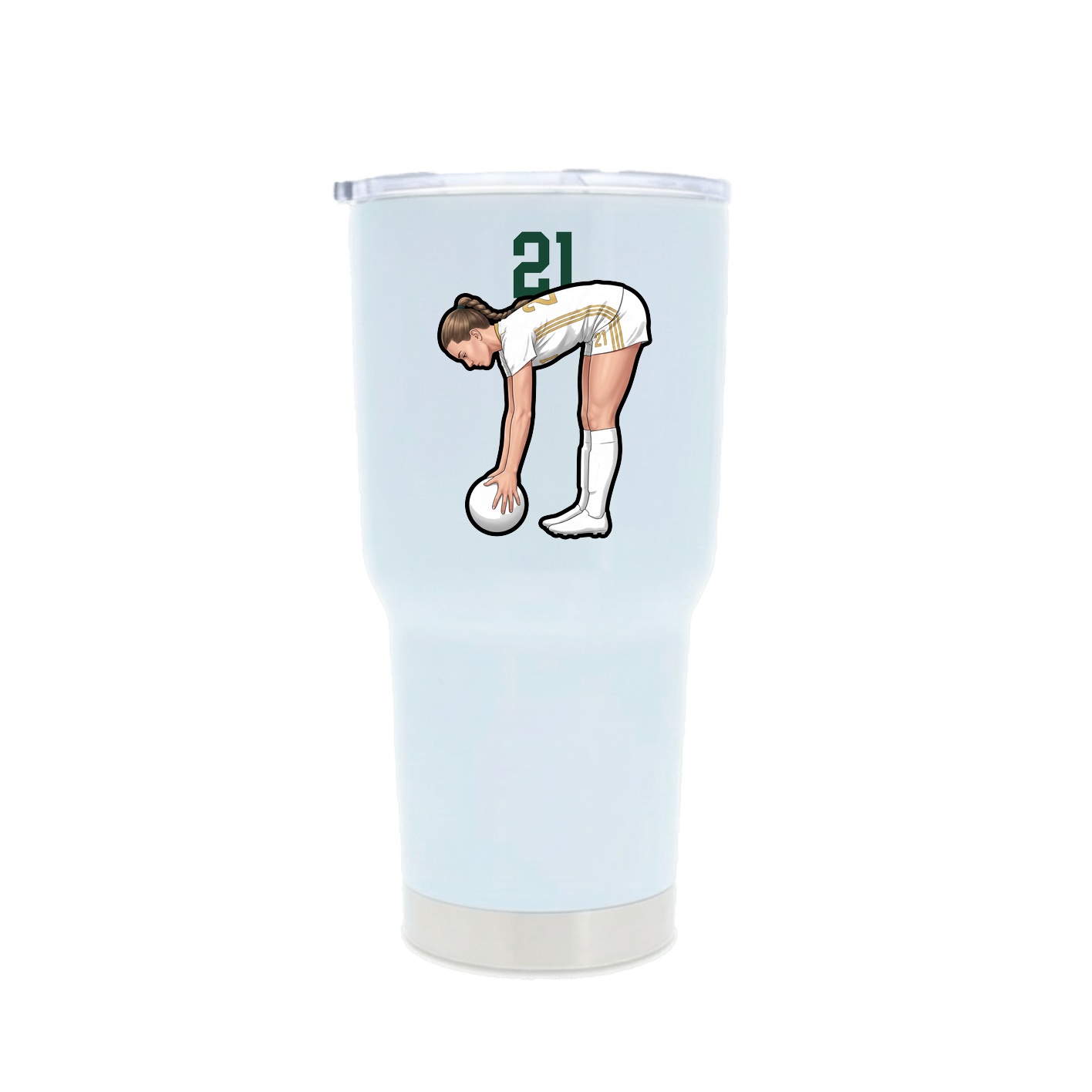 30oz Stainless Steel Tumbler — Number Top in White