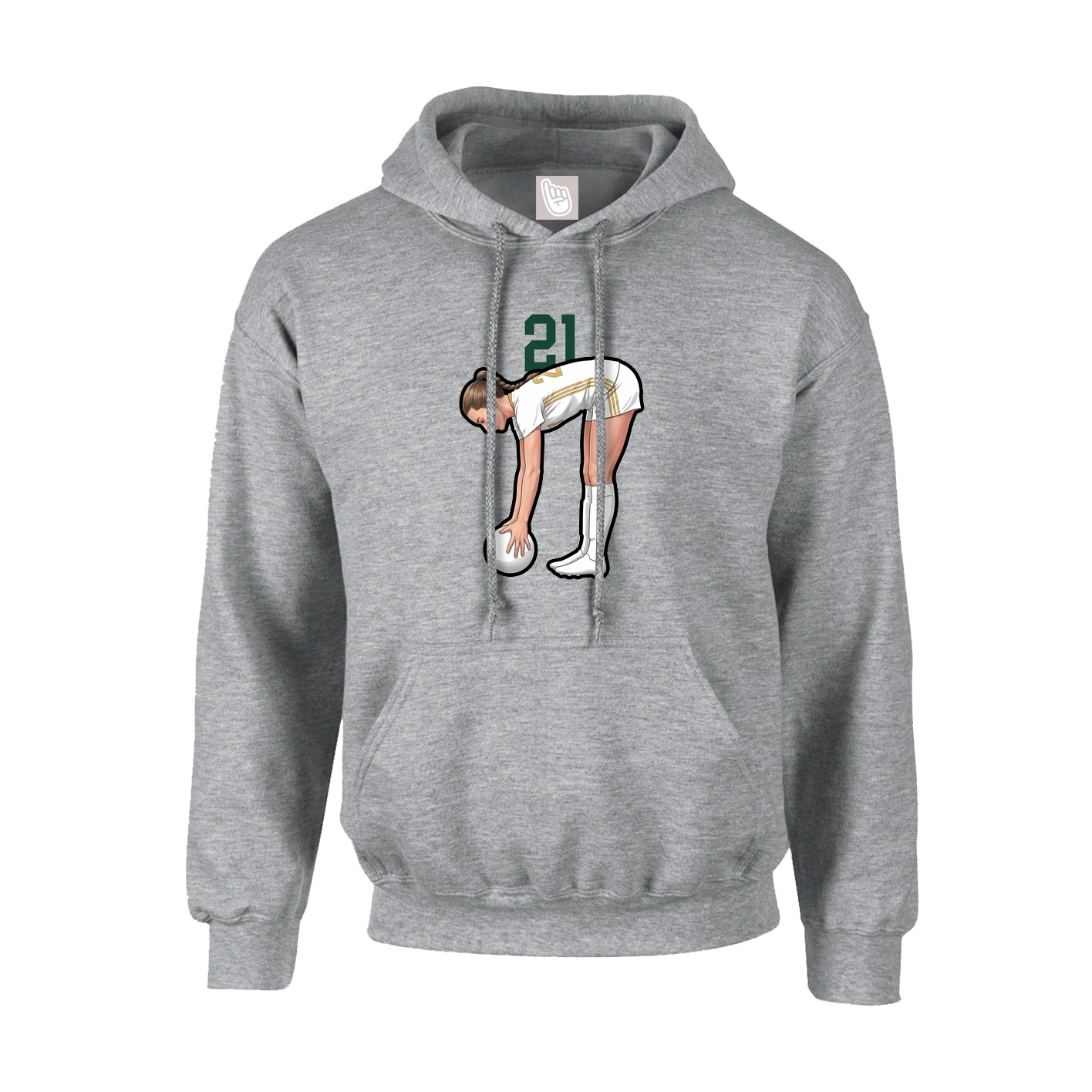 Youth Hoodie — Number Top in Grey