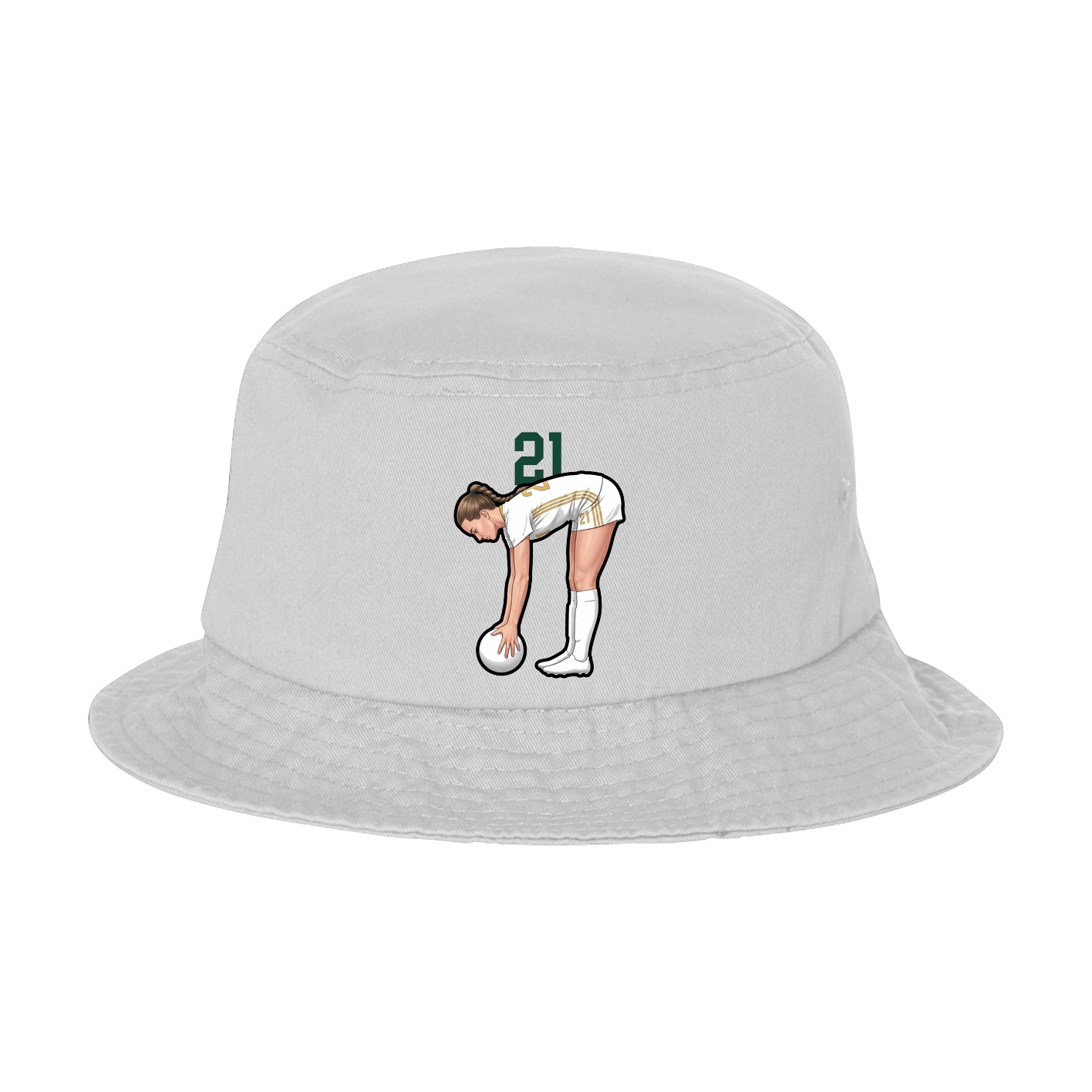 Bucket Cap — Number Top in White