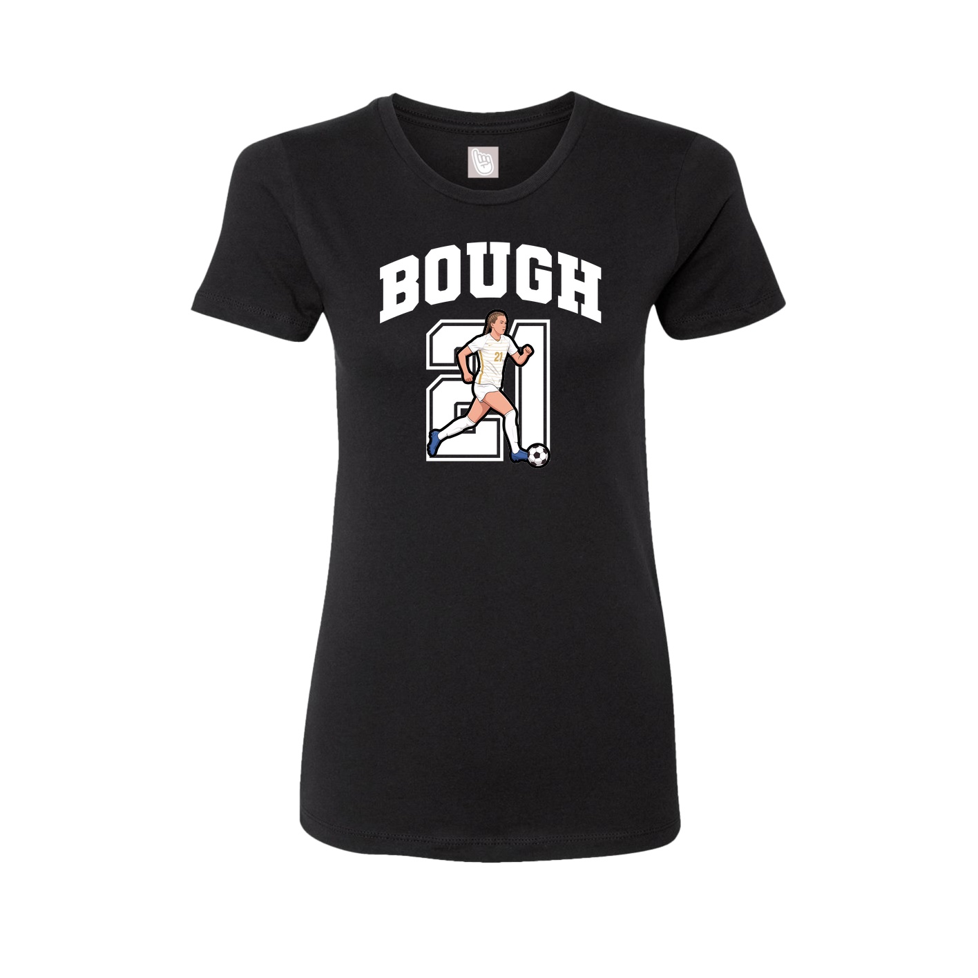 Fitted Women's Tee — Number in Black