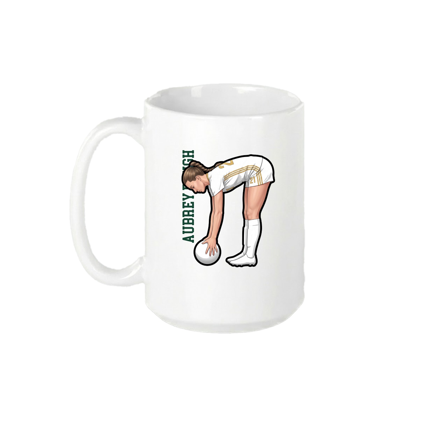 15oz Coffee Mug — Name Vertical in White