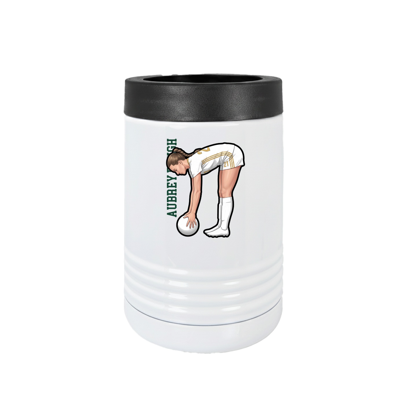 Beverage Holder — Name Vertical in White