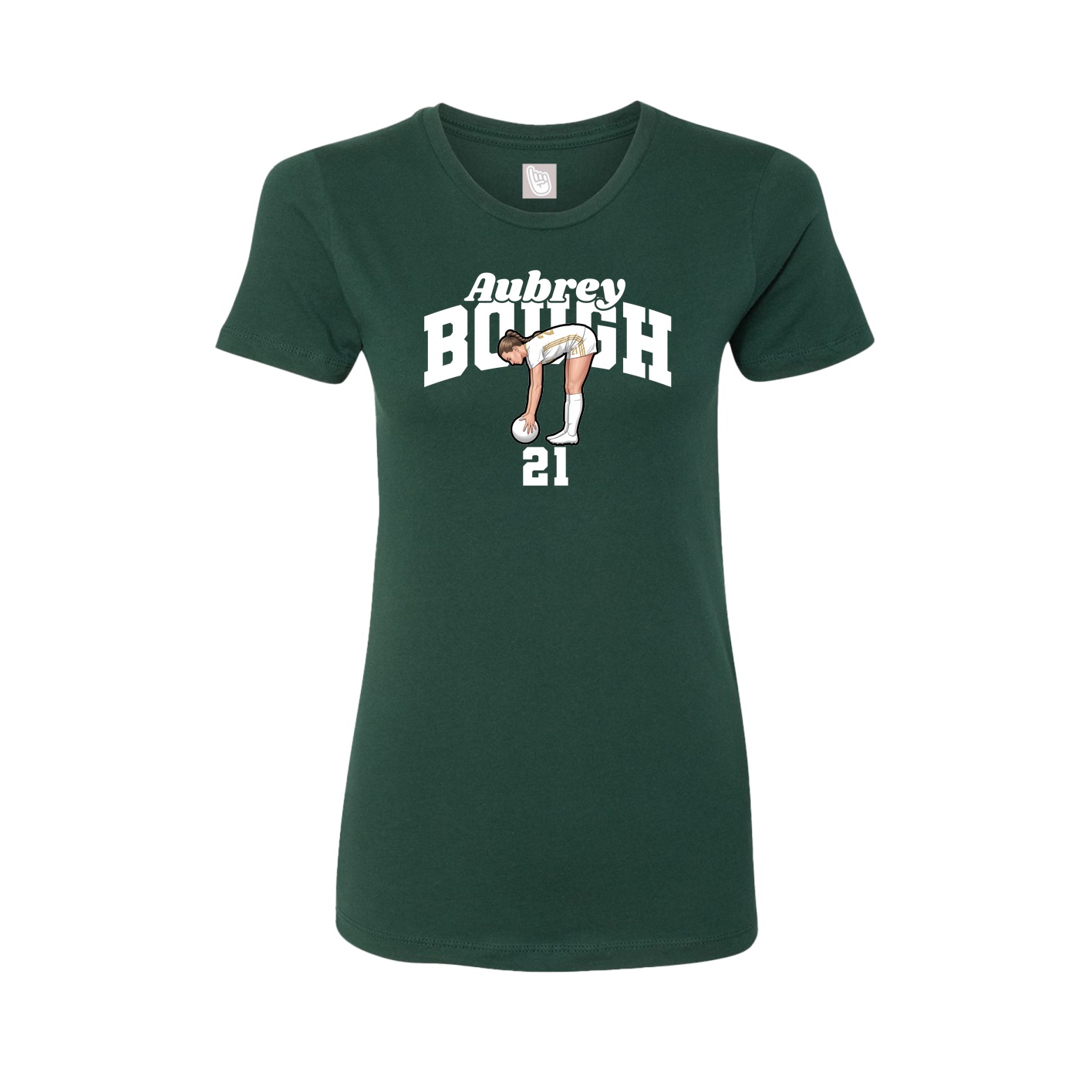 Fitted Women's Tee — Signature Arch in Green