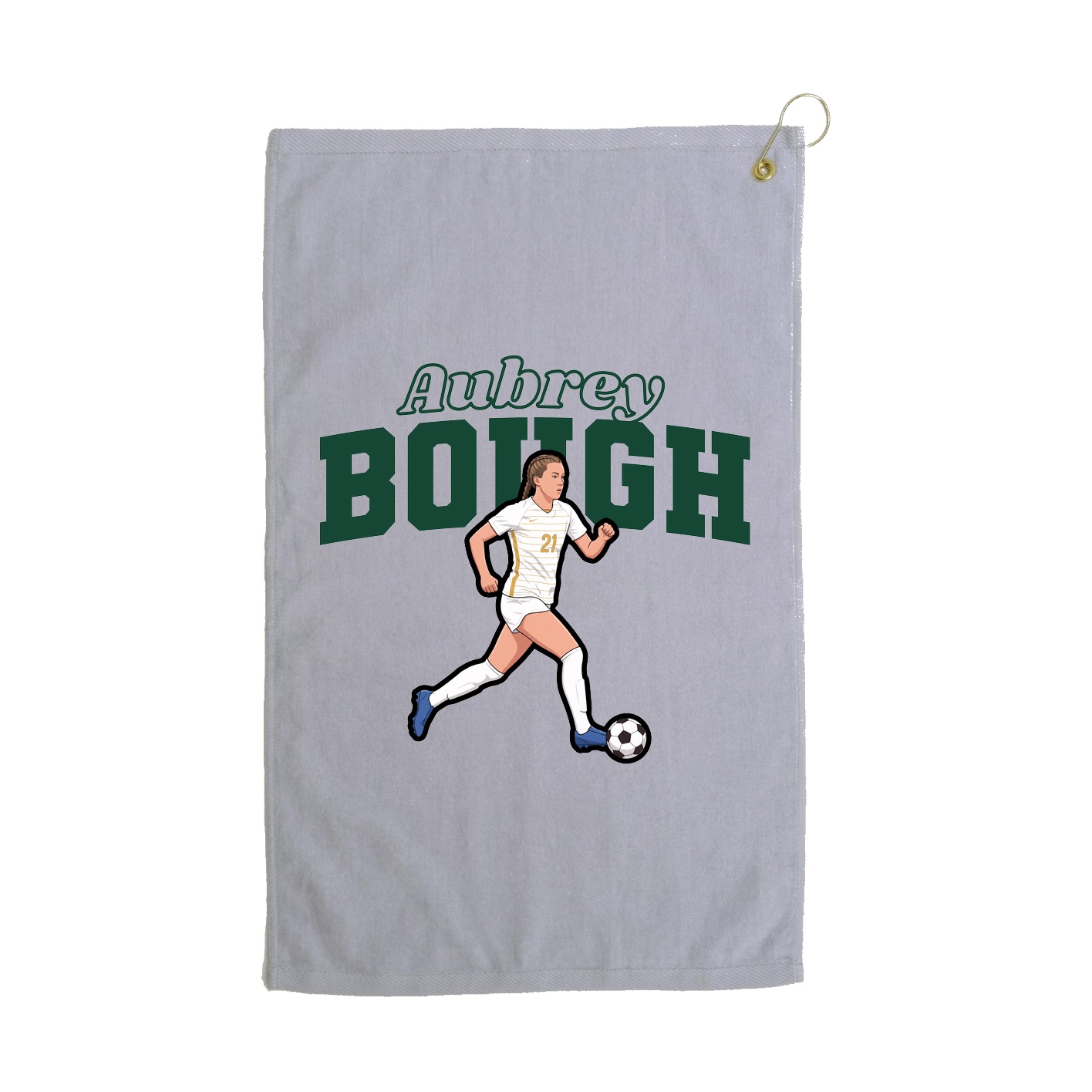 Golf Towel — Name Arch in Grey