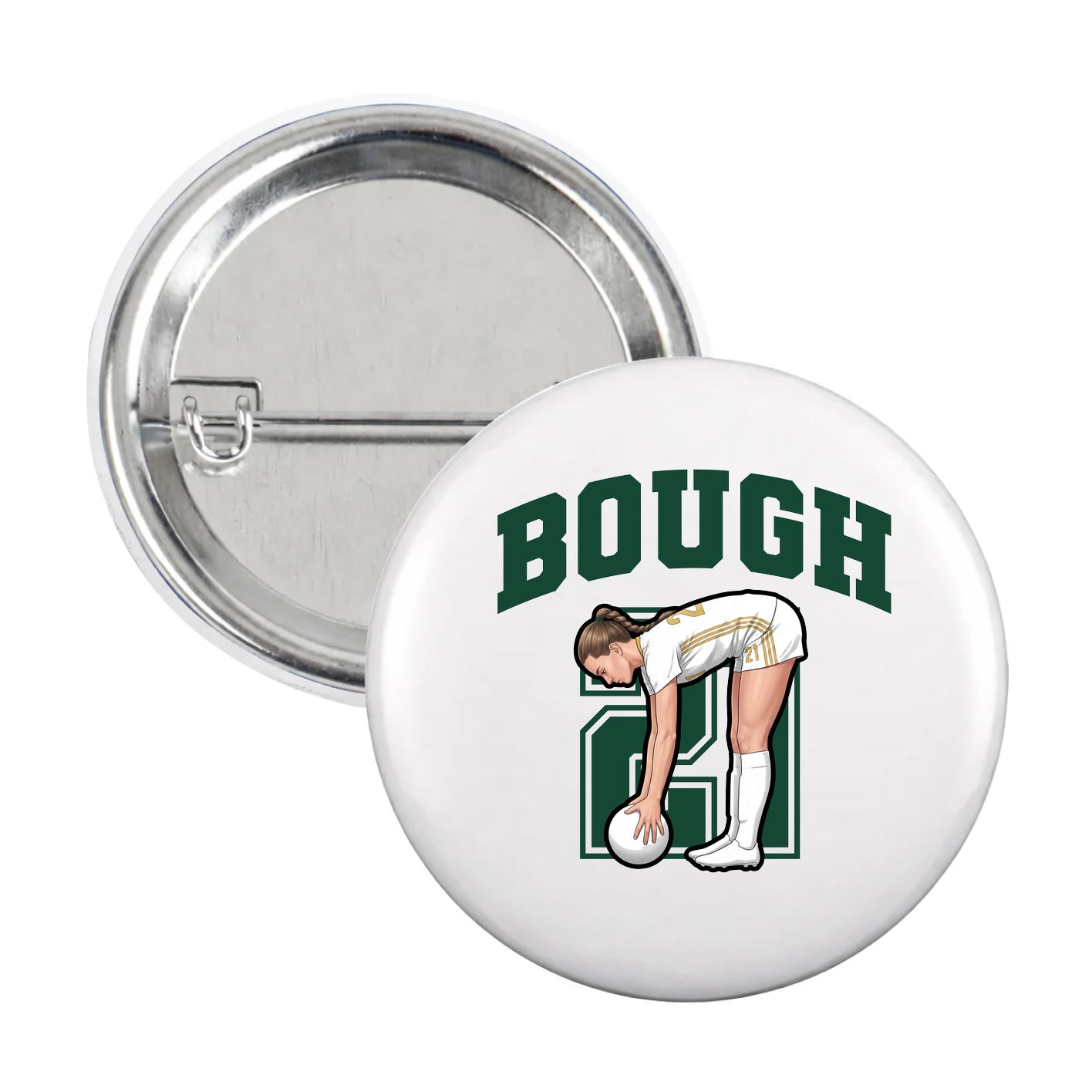 Game Day Button — Number in White