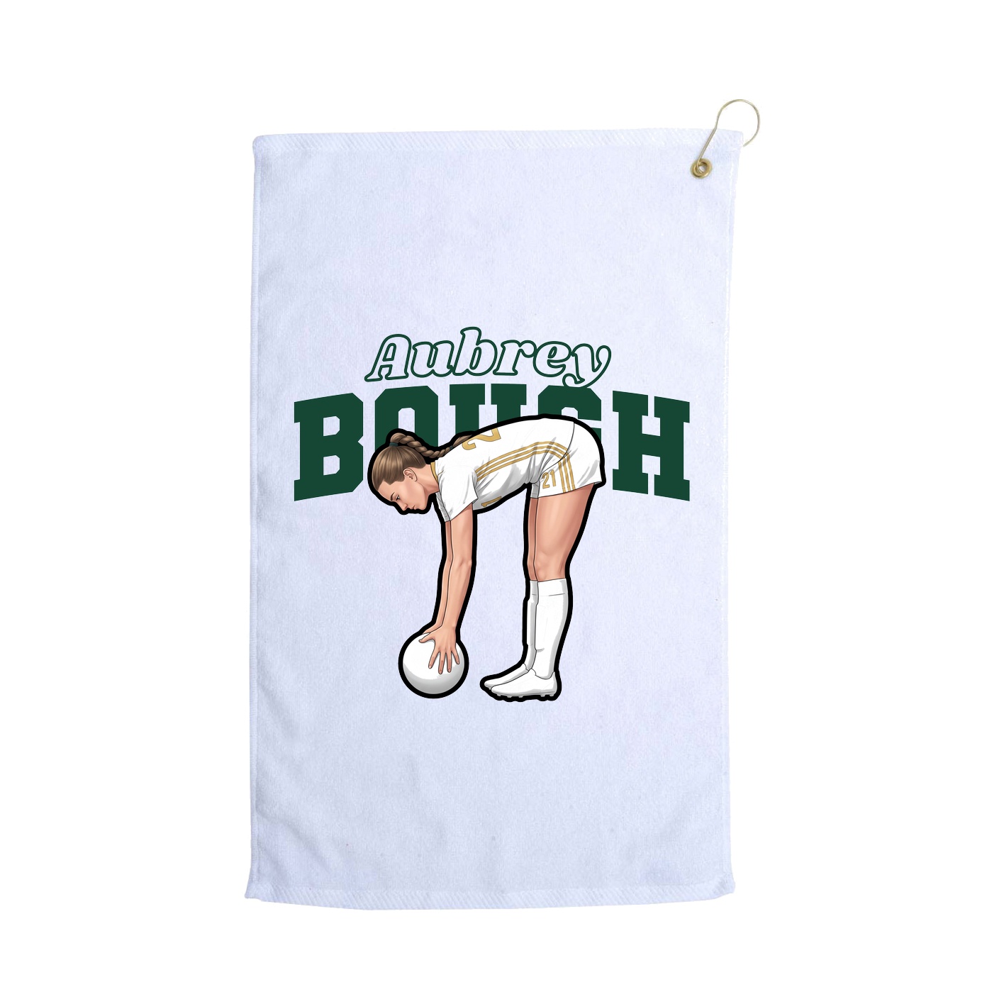Golf Towel — Name Arch in White