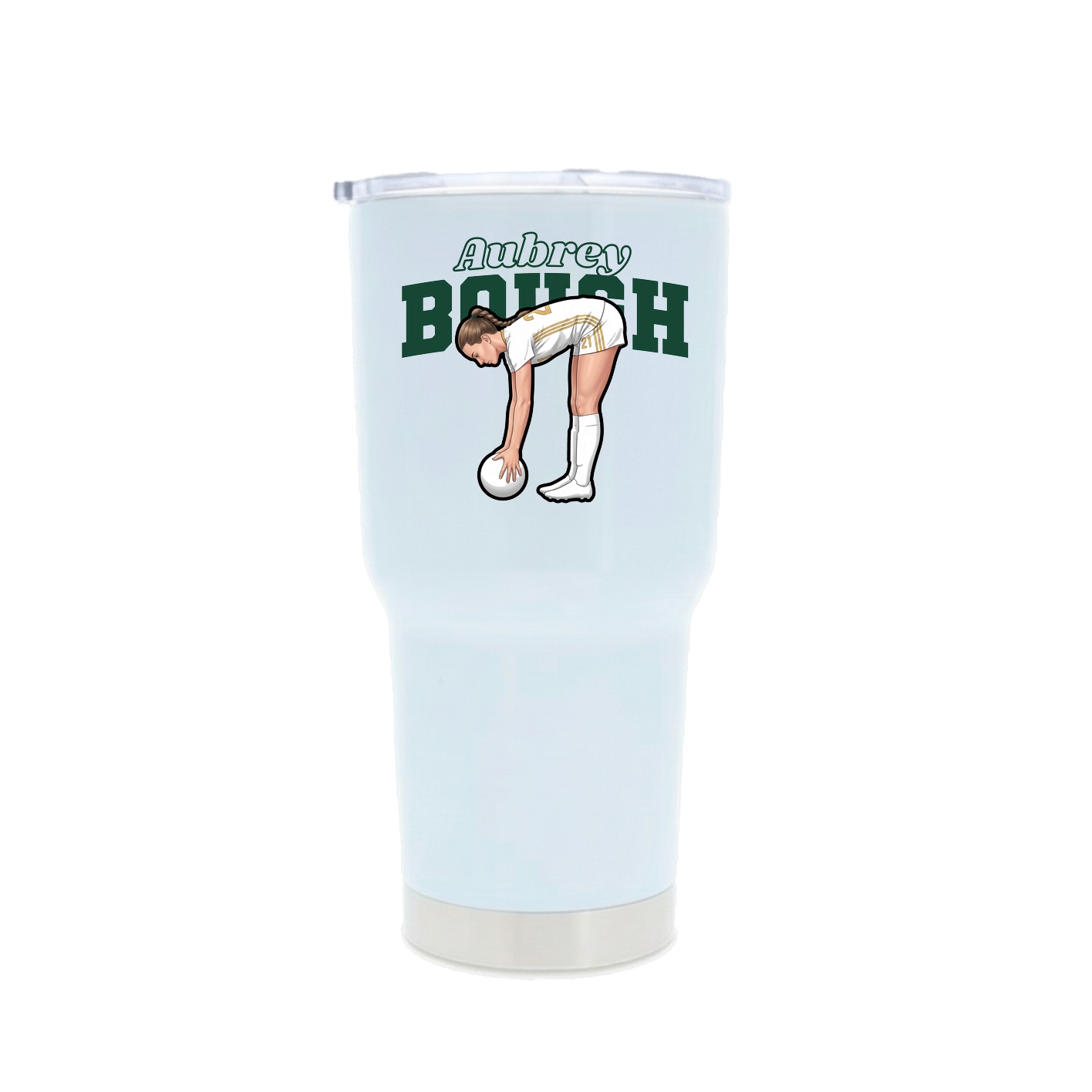 30oz Stainless Steel Tumbler — Name Arch in White