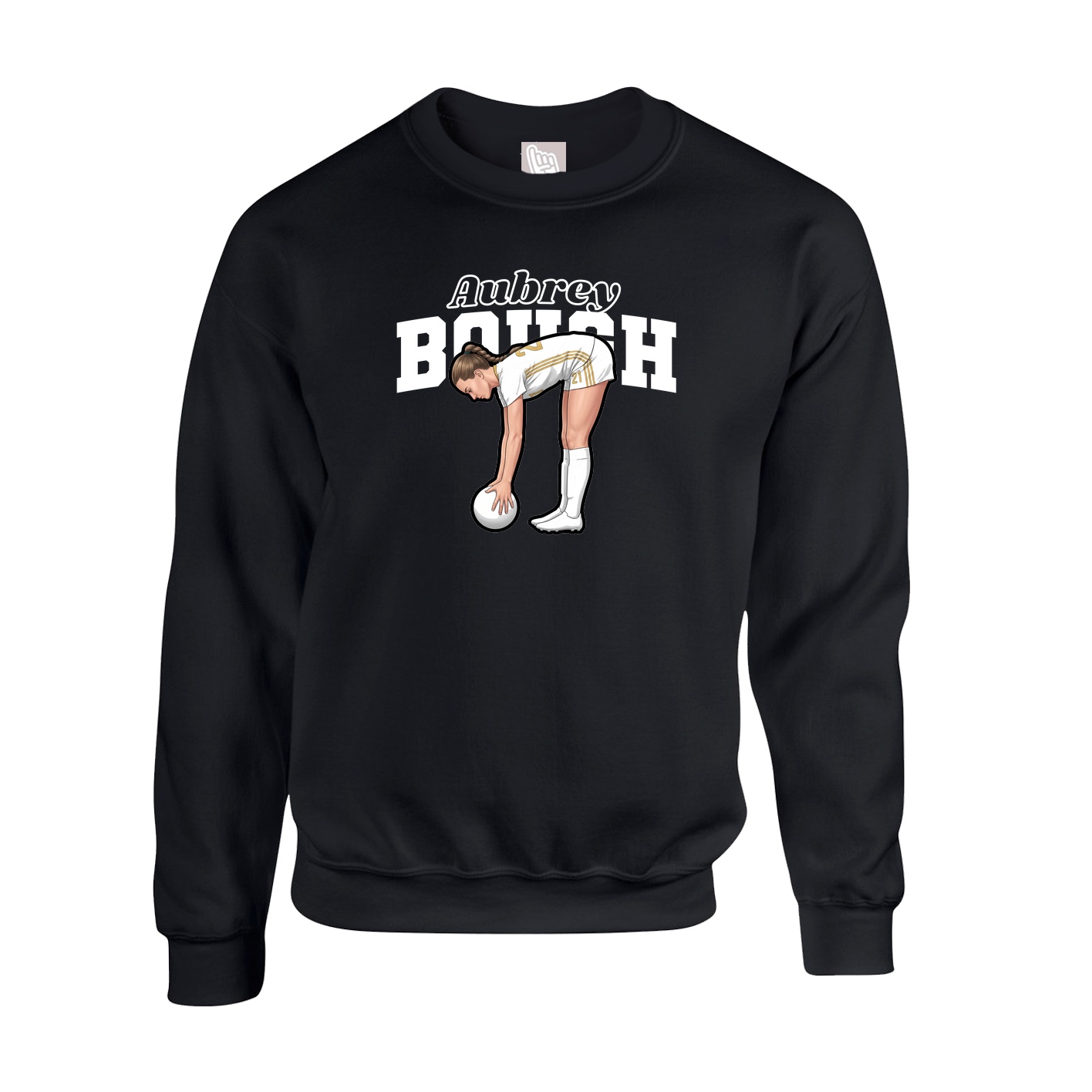 Fleece Crew — Name Arch in Black