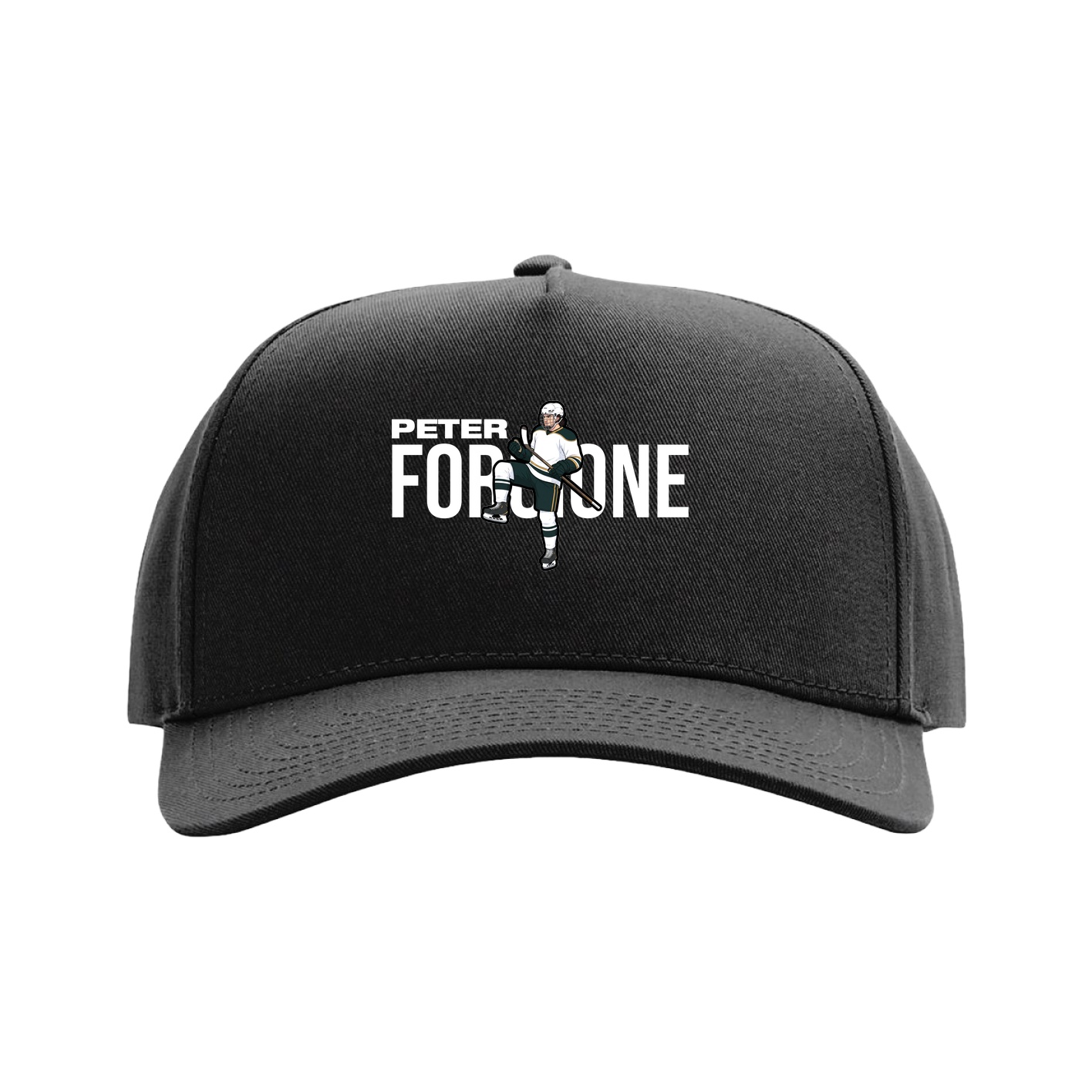 Full Fabric Five-Panel Champ Cap — Player Name in Black