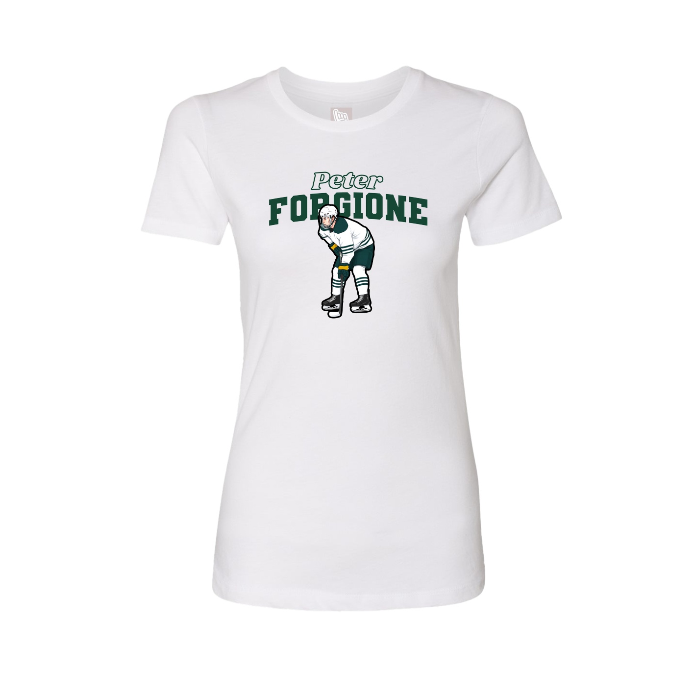 Fitted Women's Tee — Name Arch in White