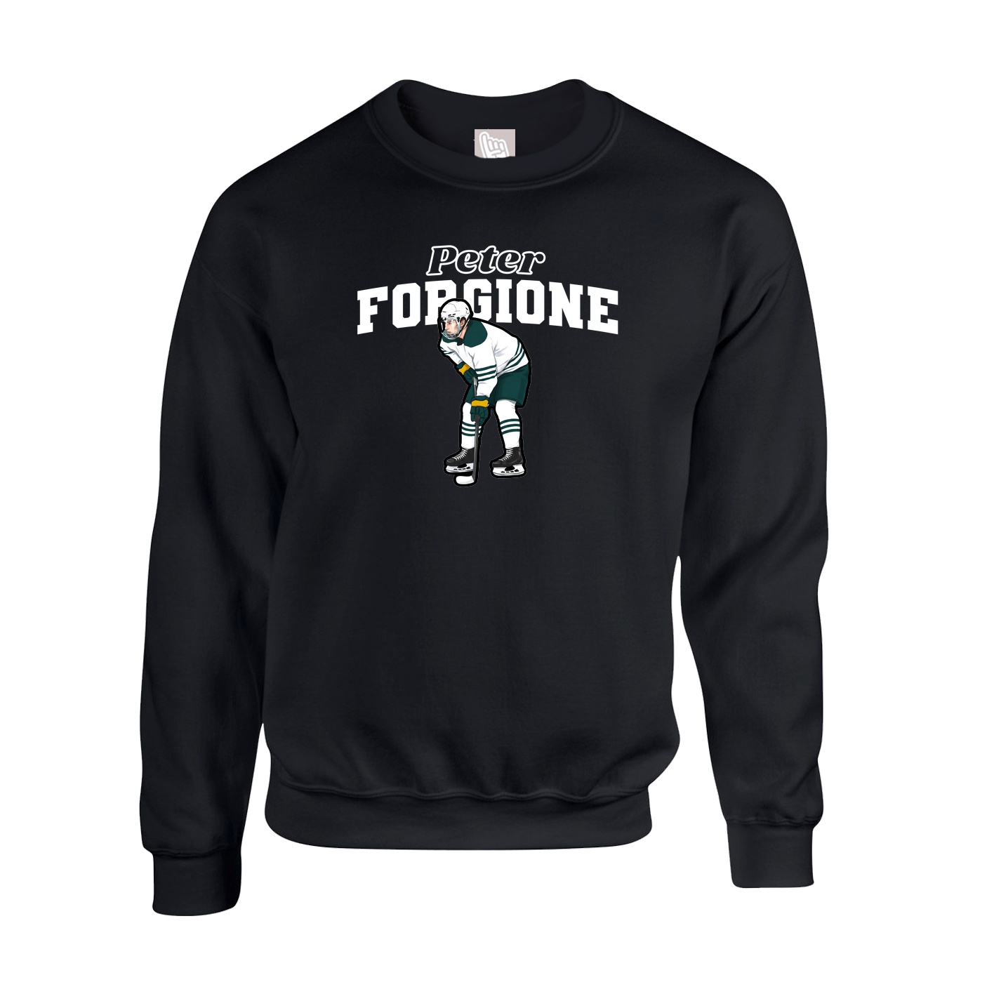 Fleece Crew — Name Arch in Black