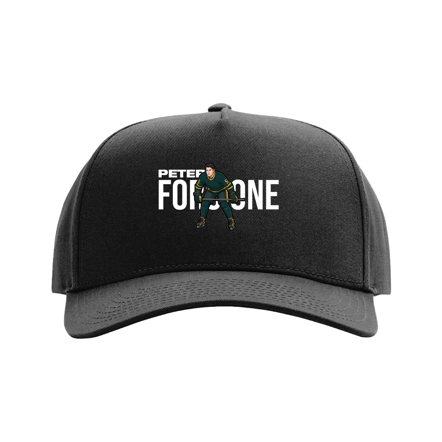 Full Fabric Five-Panel Champ Cap — Player Name in Black