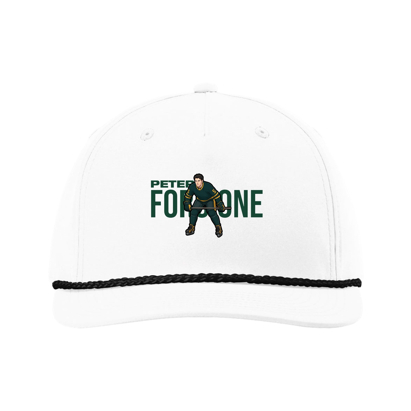 Five-Panel Classic Rope Cap — Player Name in White