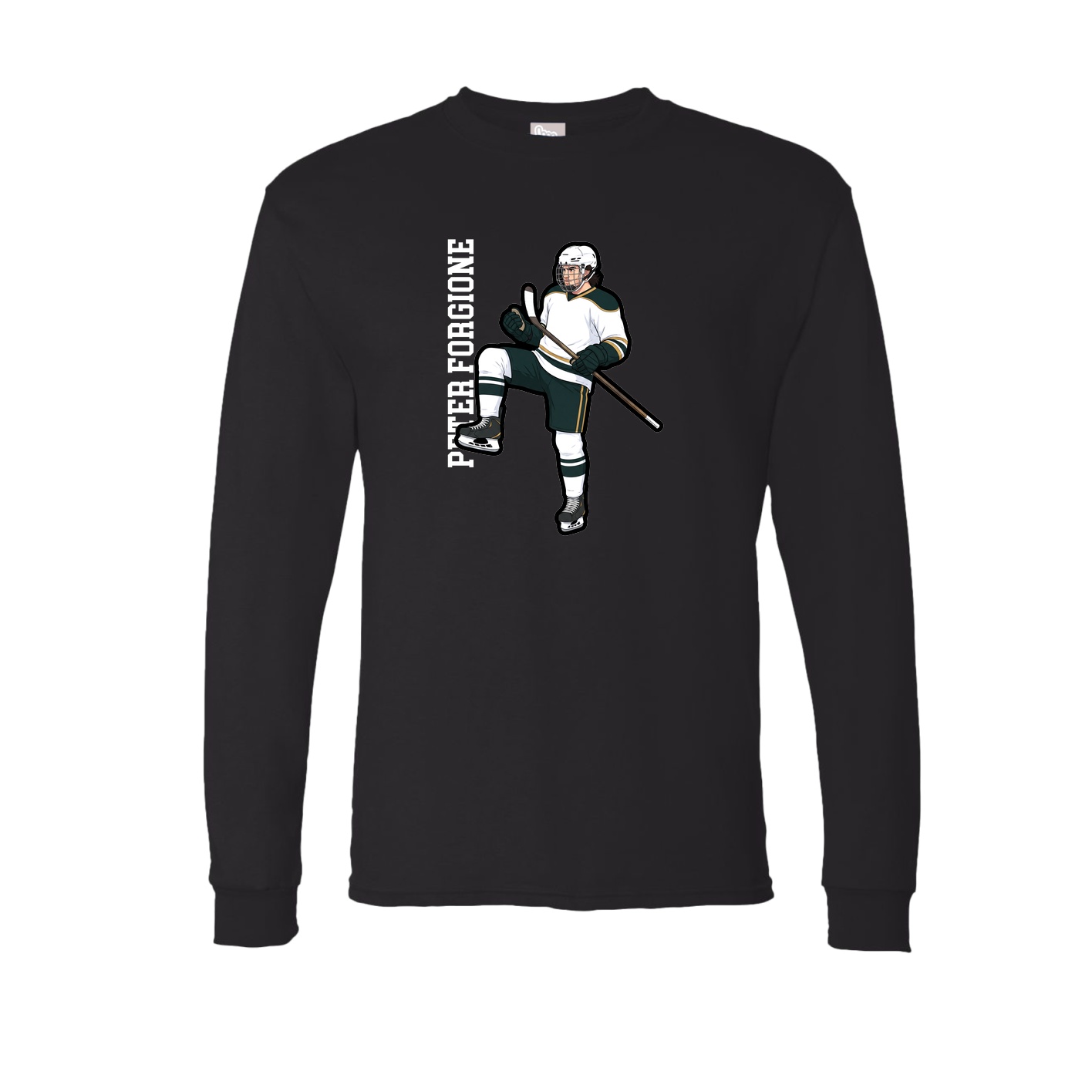 Long Sleeve Tee — Name Vertical in Black
