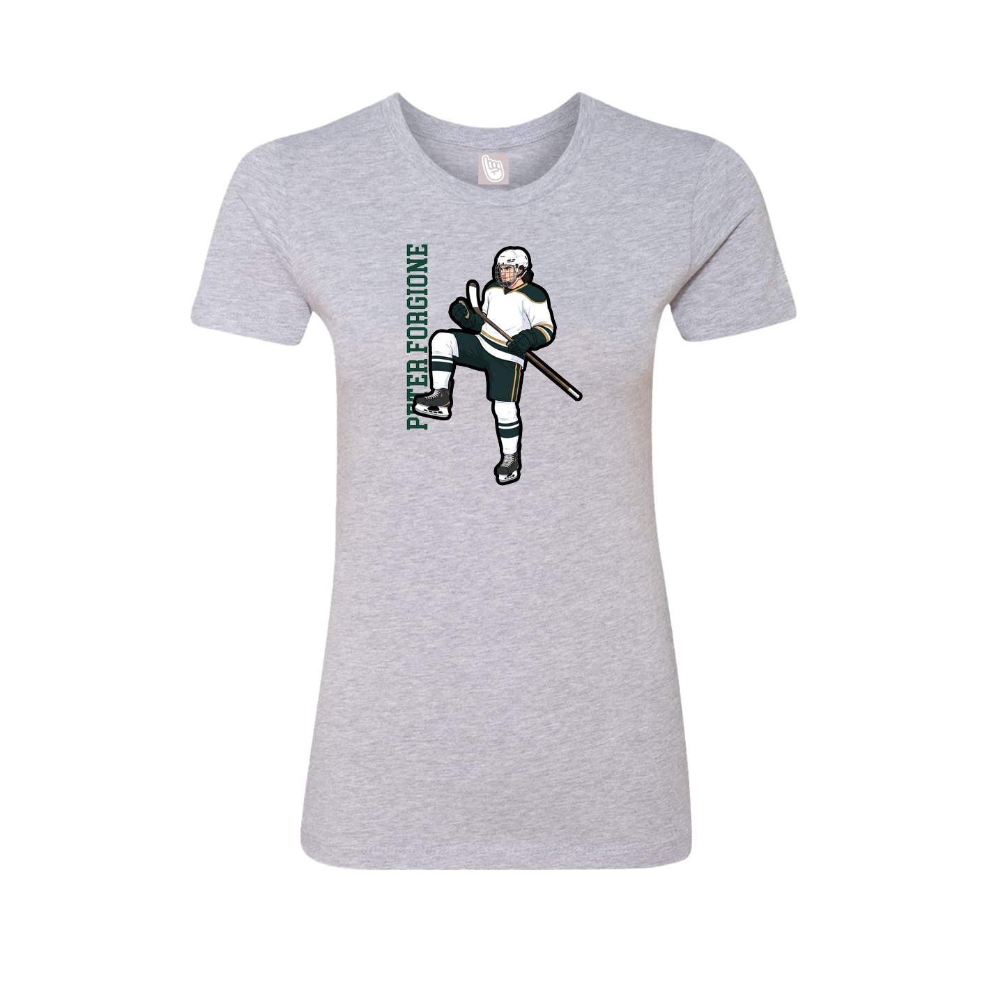 Fitted Women's Tee — Name Vertical in Grey