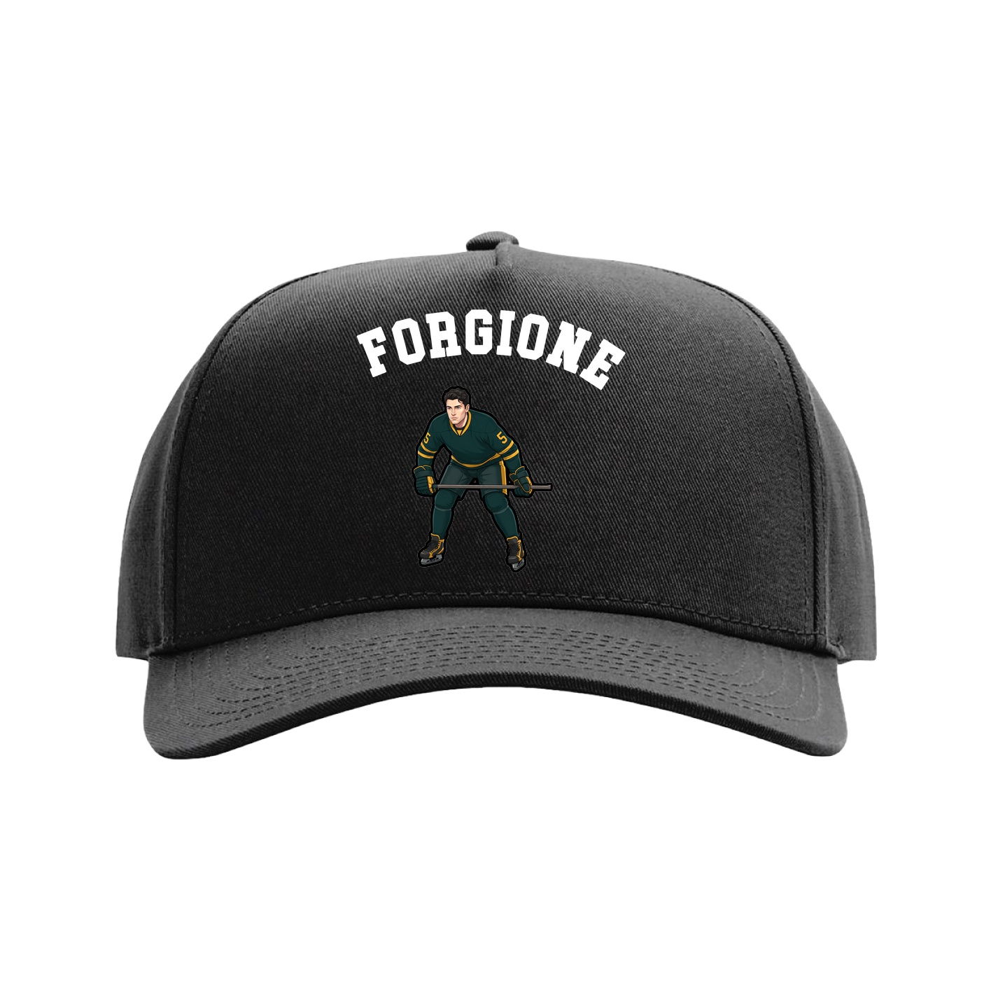 Full Fabric Five-Panel Champ Cap — Shirsey Arch in Black