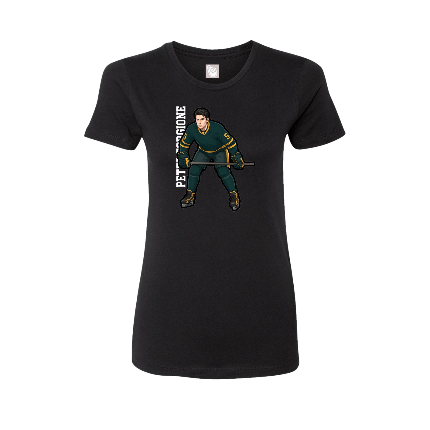 Fitted Women's Tee — Name Vertical in Black