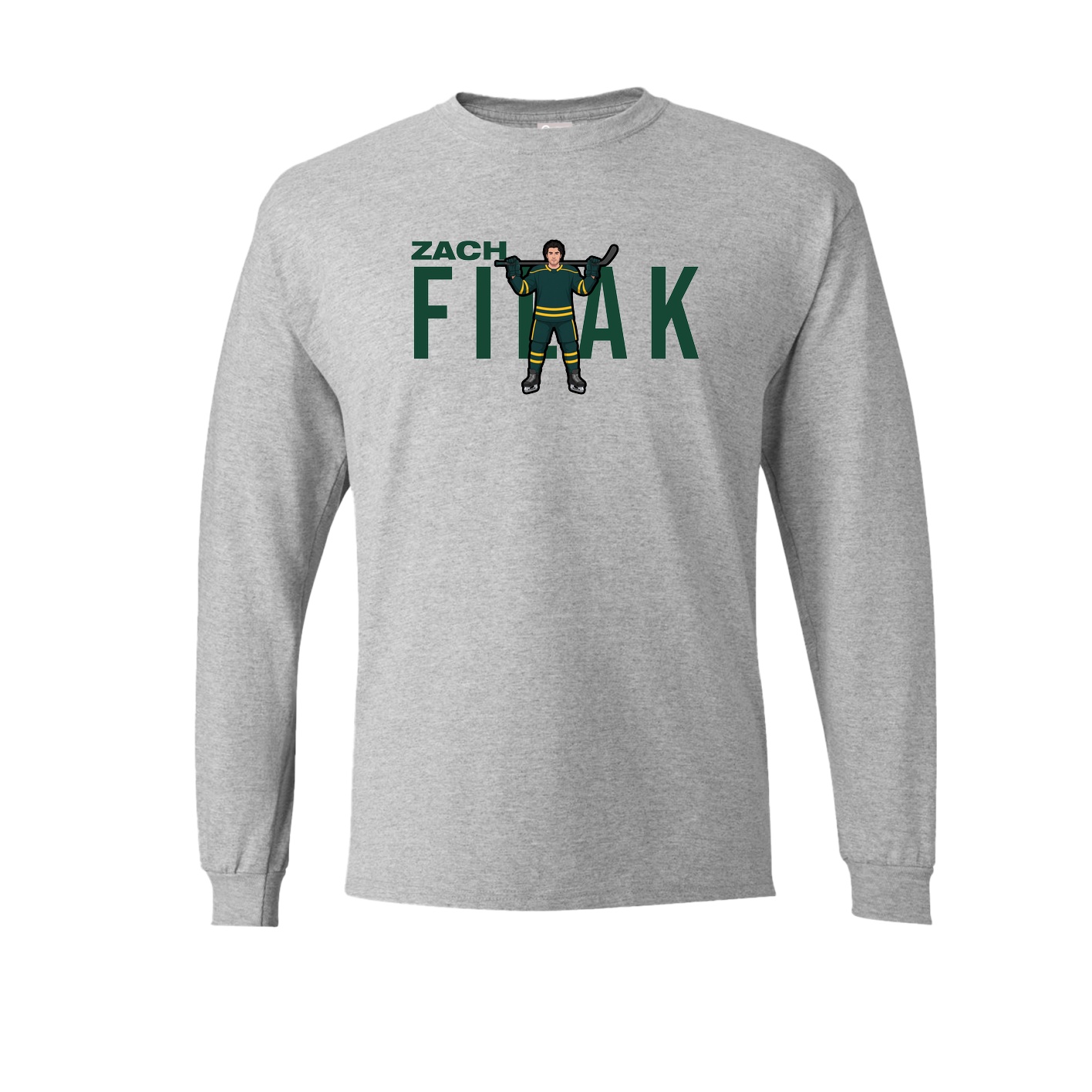 Long Sleeve Tee — Player Name in Grey