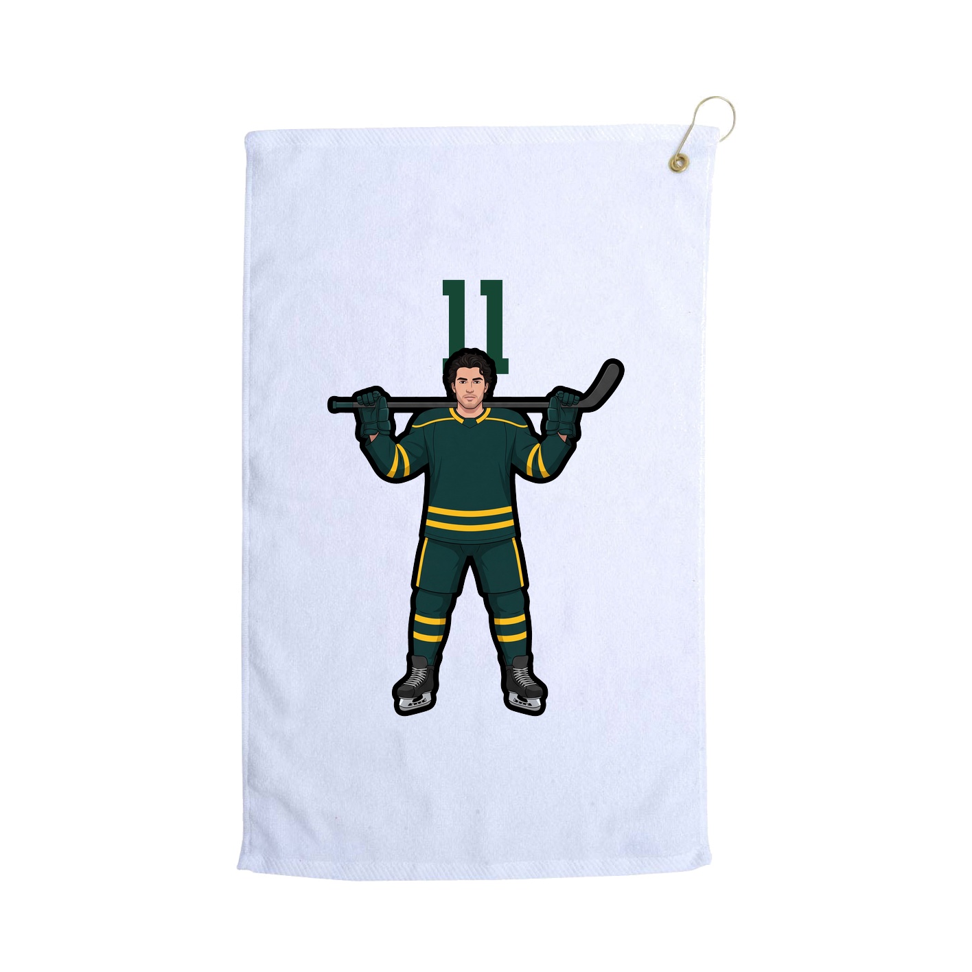 Golf Towel — Number Top in White