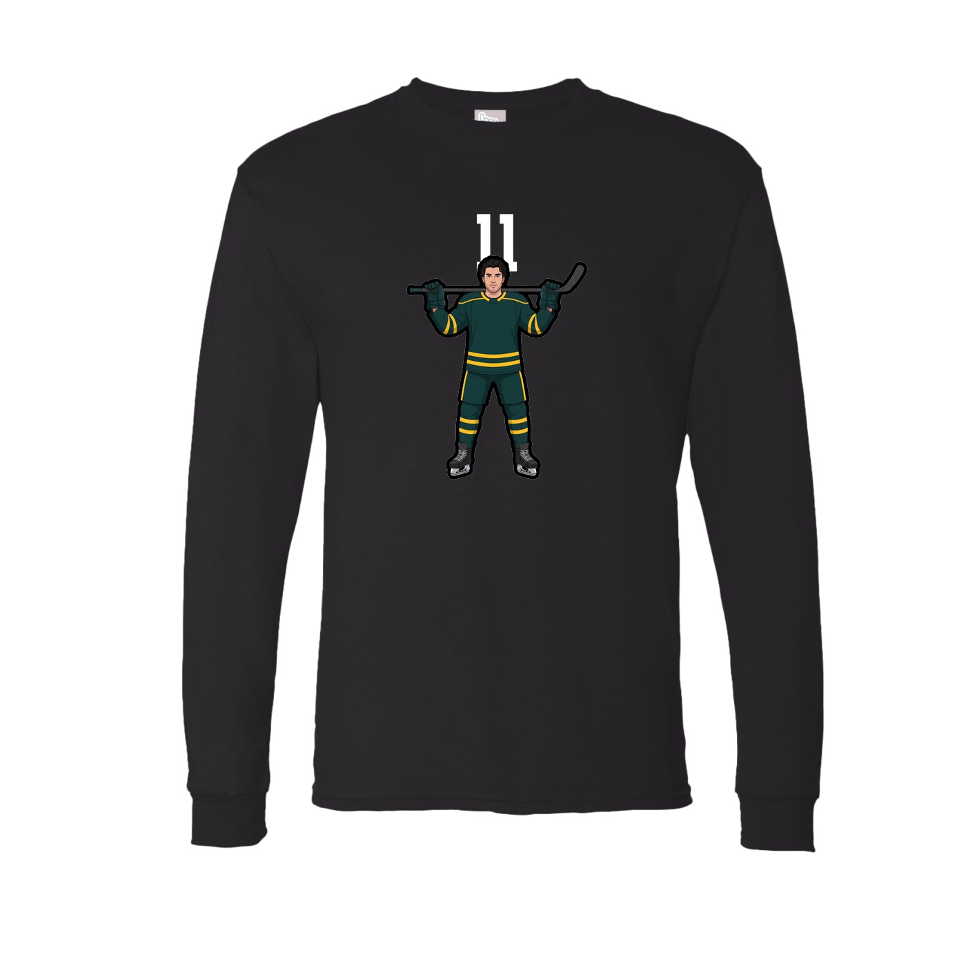 Long Sleeve Tee — Number Top in Black