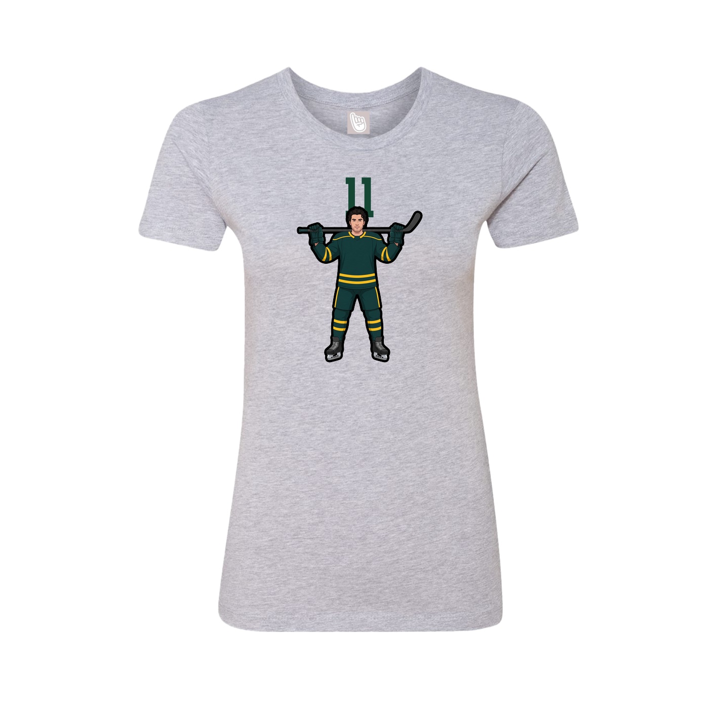 Fitted Women's Tee — Number Top in Grey