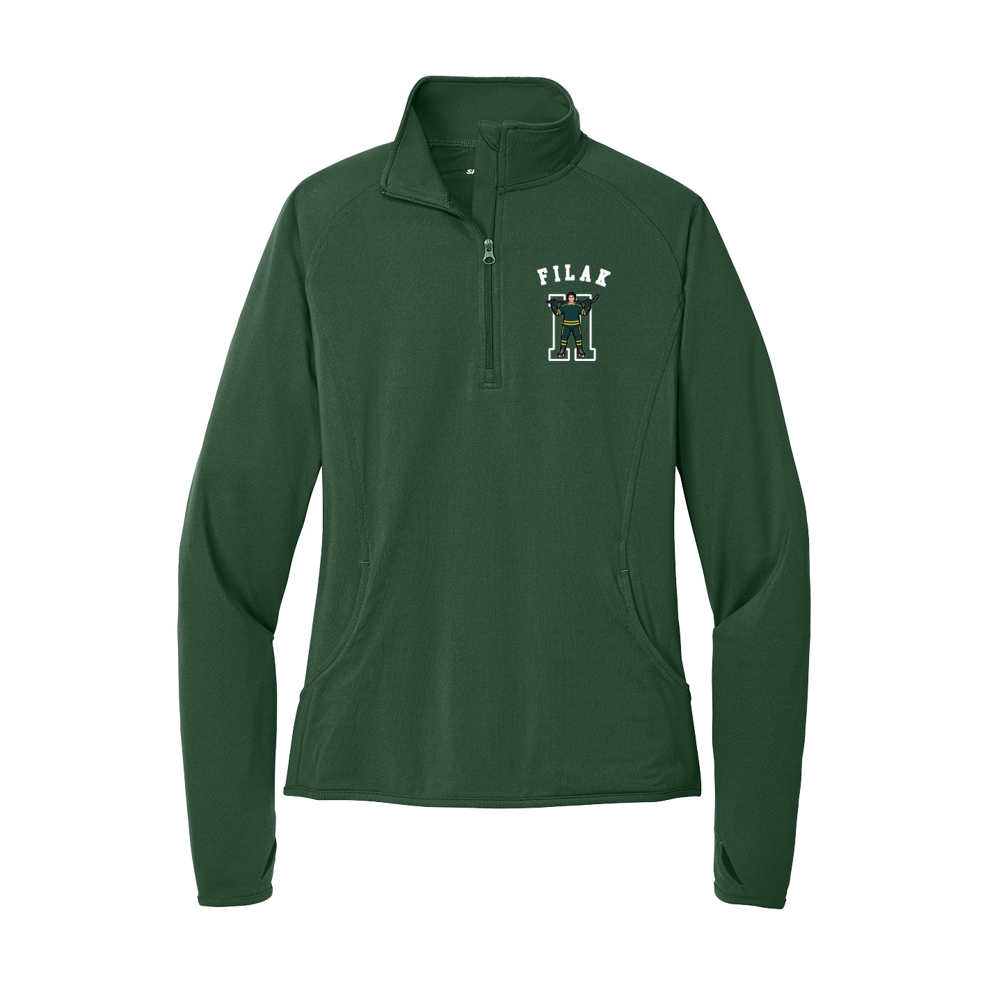 Women's Q-Zip Pullover — Shirsey Arch in Green