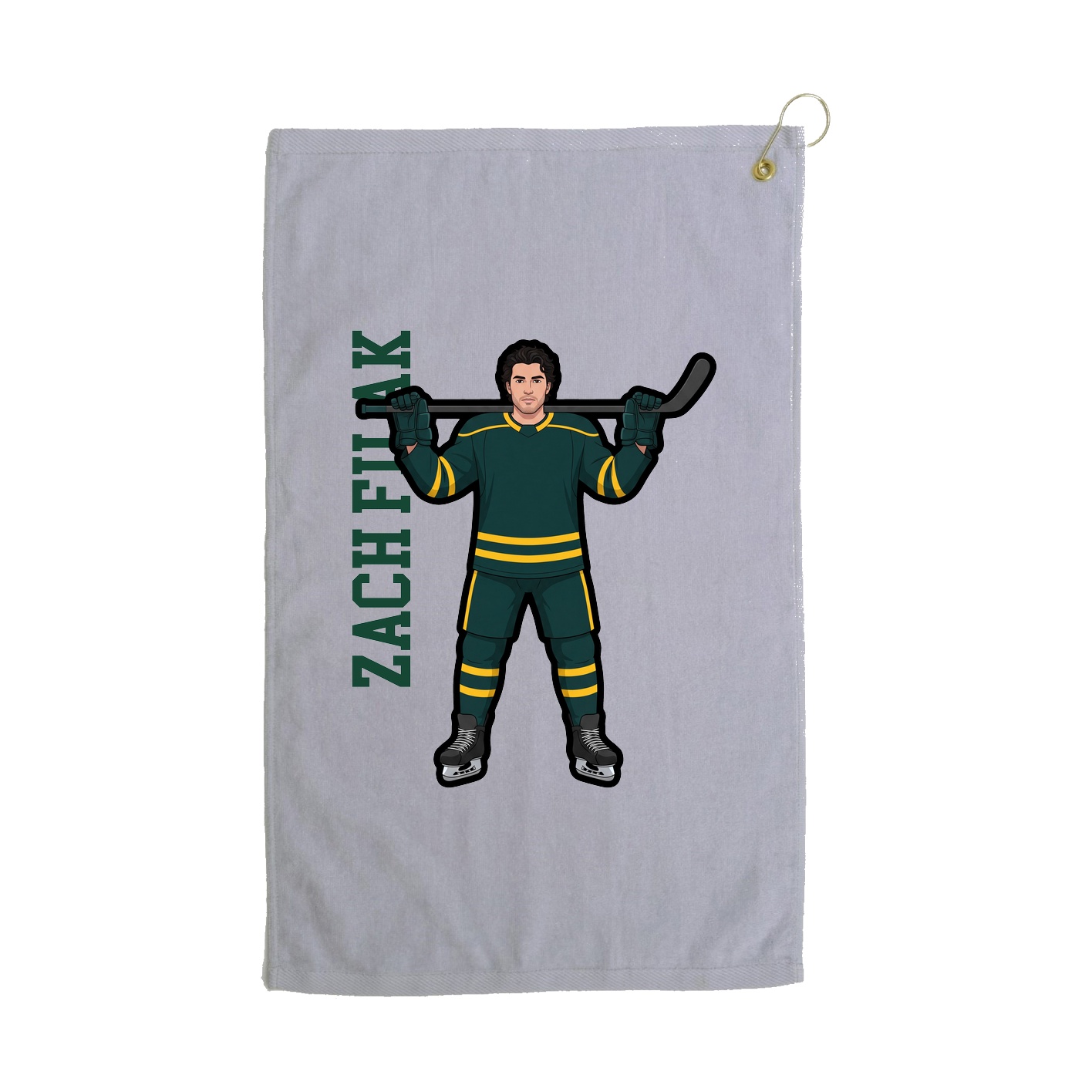 Golf Towel — Name Vertical in Grey