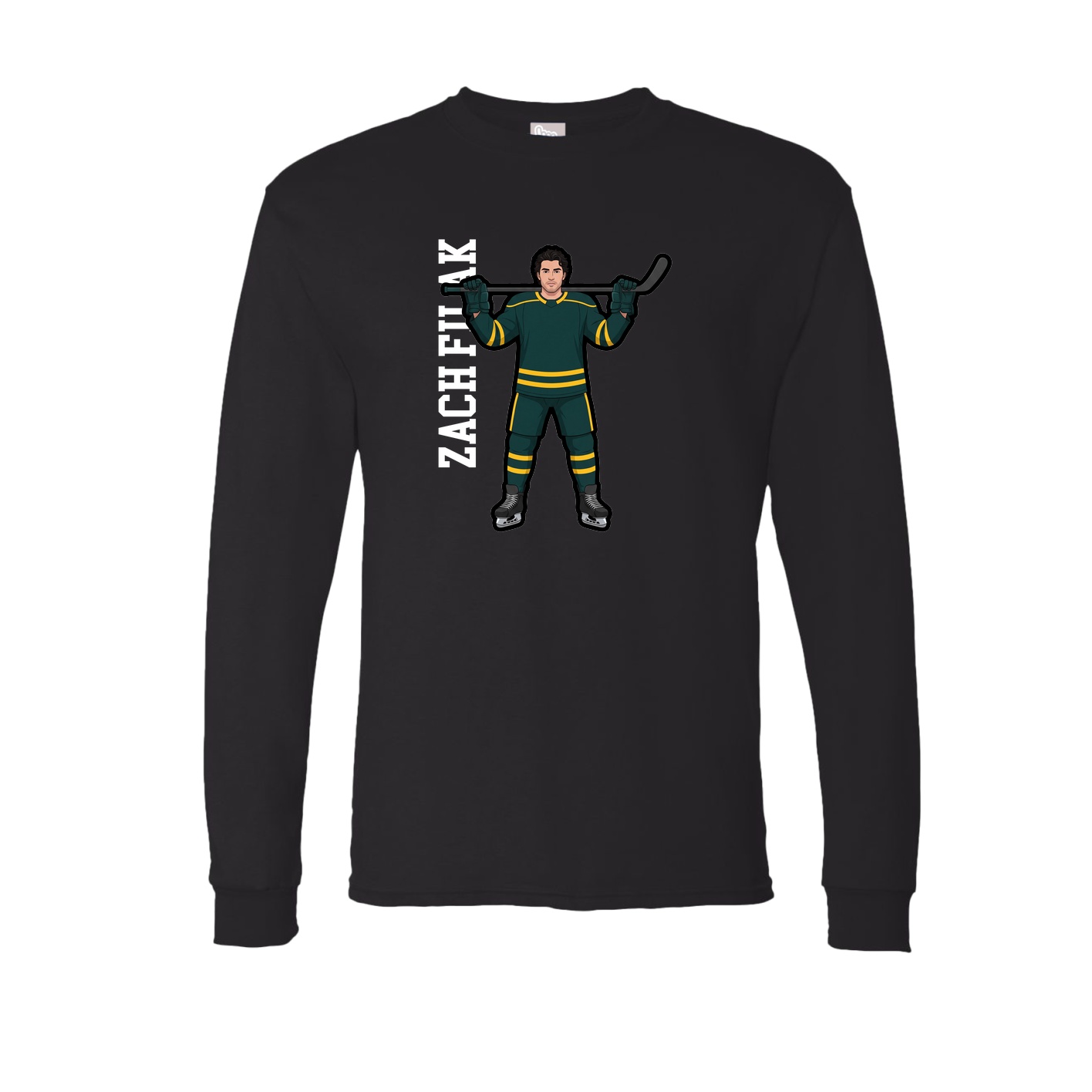 Long Sleeve Tee — Name Vertical in Black