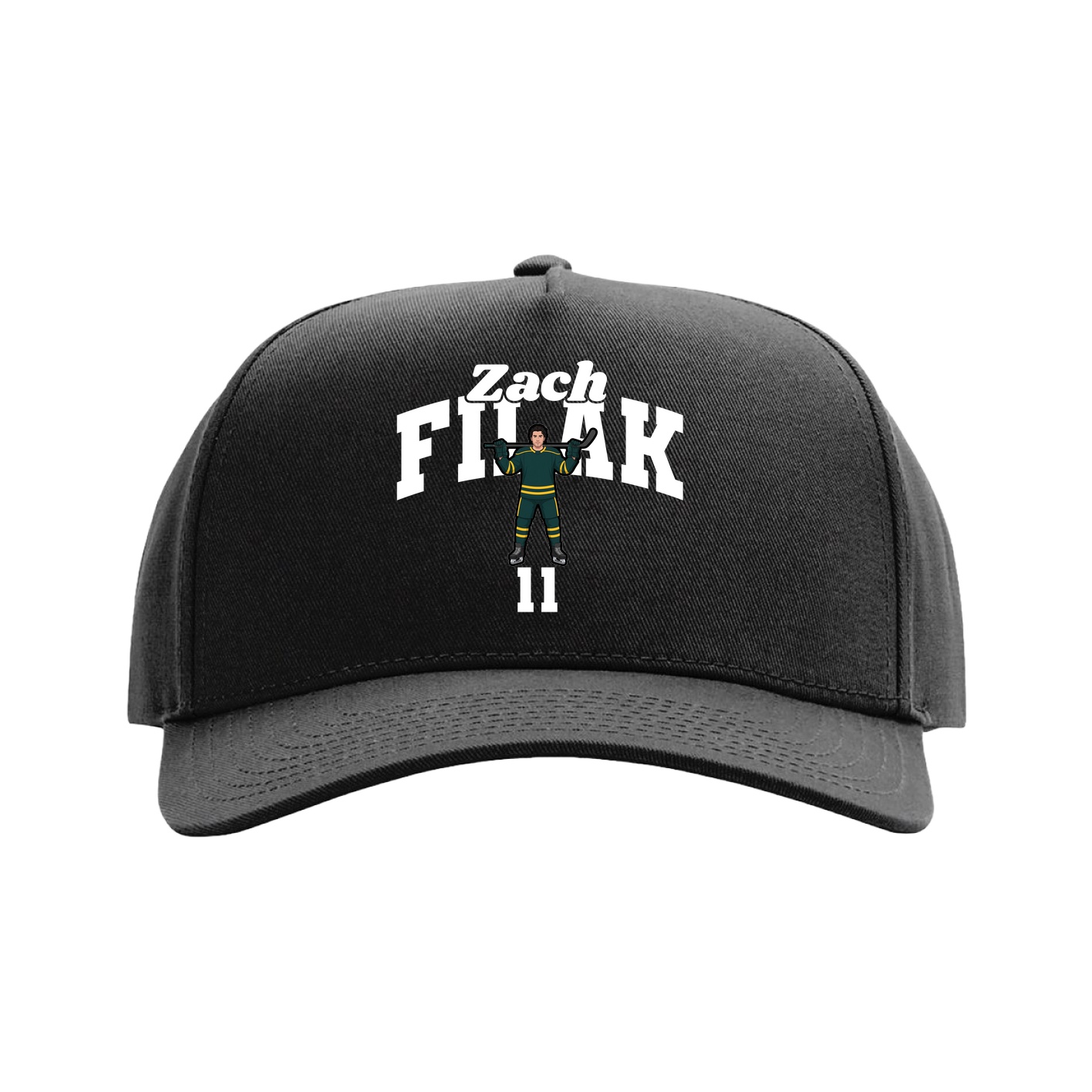 Full Fabric Five-Panel Champ Cap — Signature Arch in Black