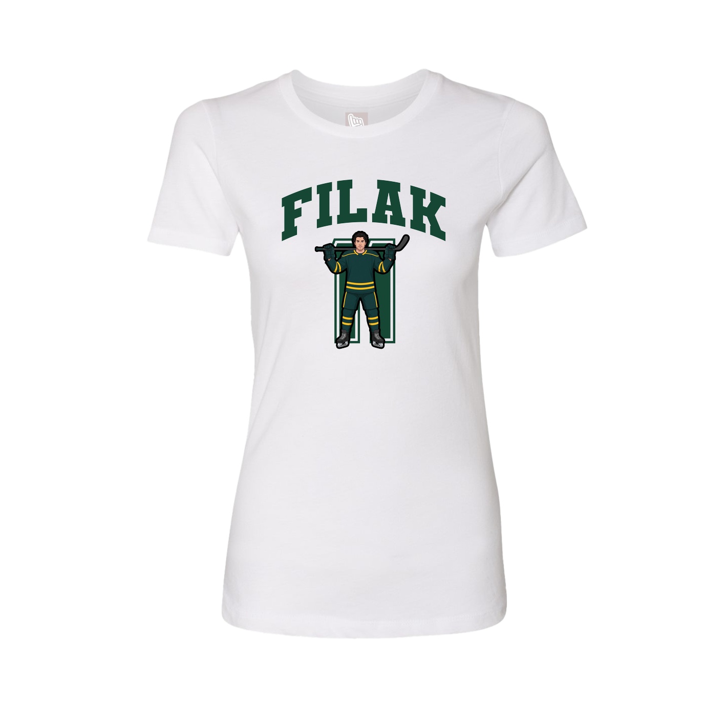 Fitted Women's Tee — Number in White