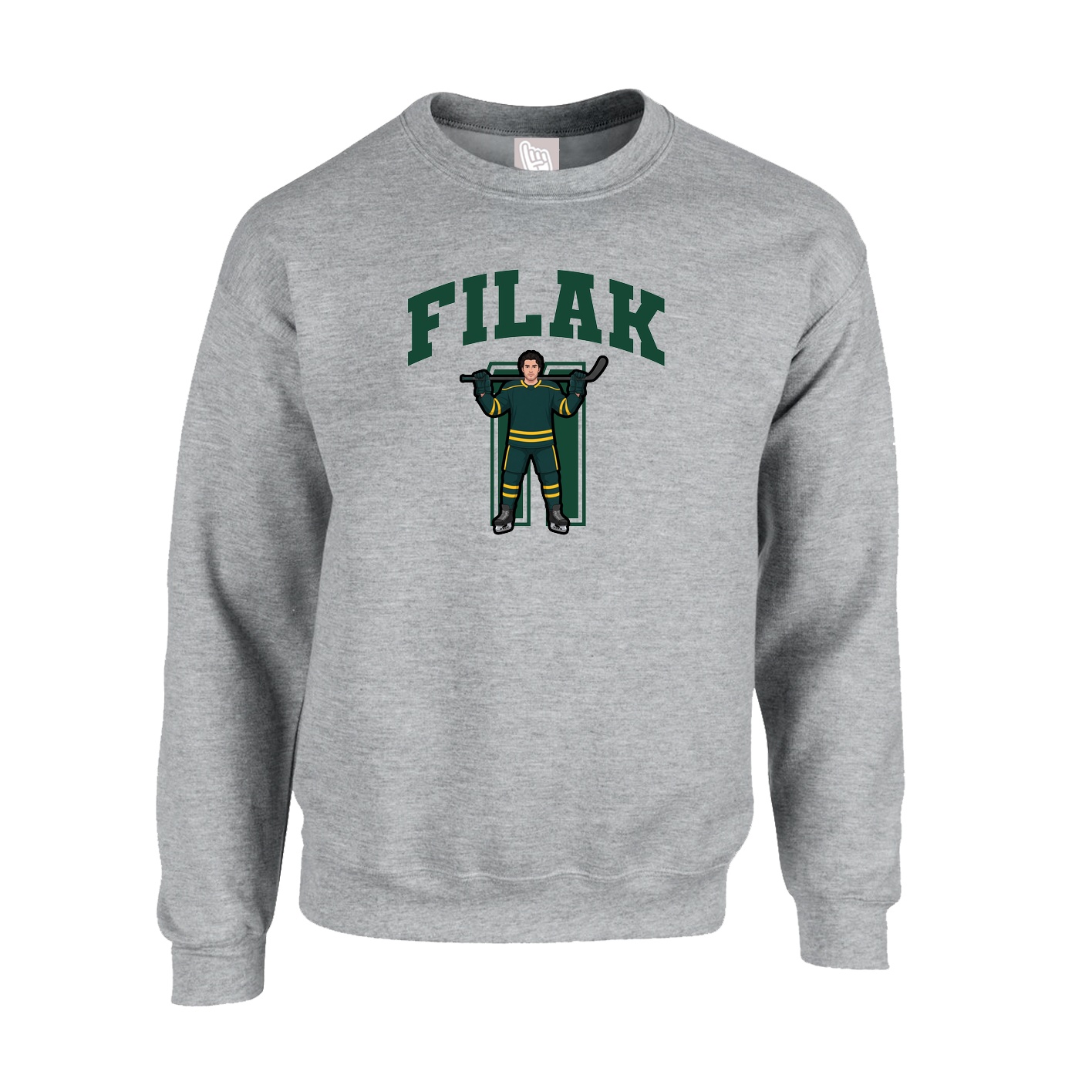 Fleece Crew — Number in Grey