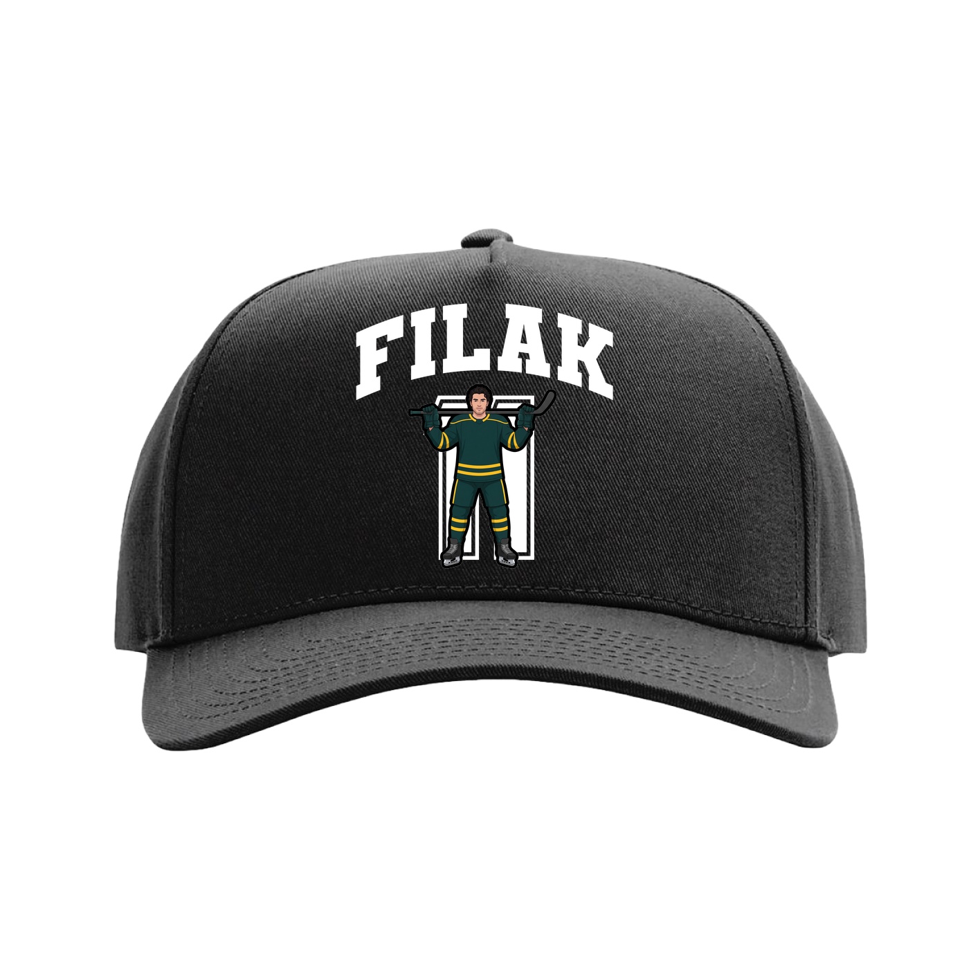 Full Fabric Five-Panel Champ Cap — Number in Black
