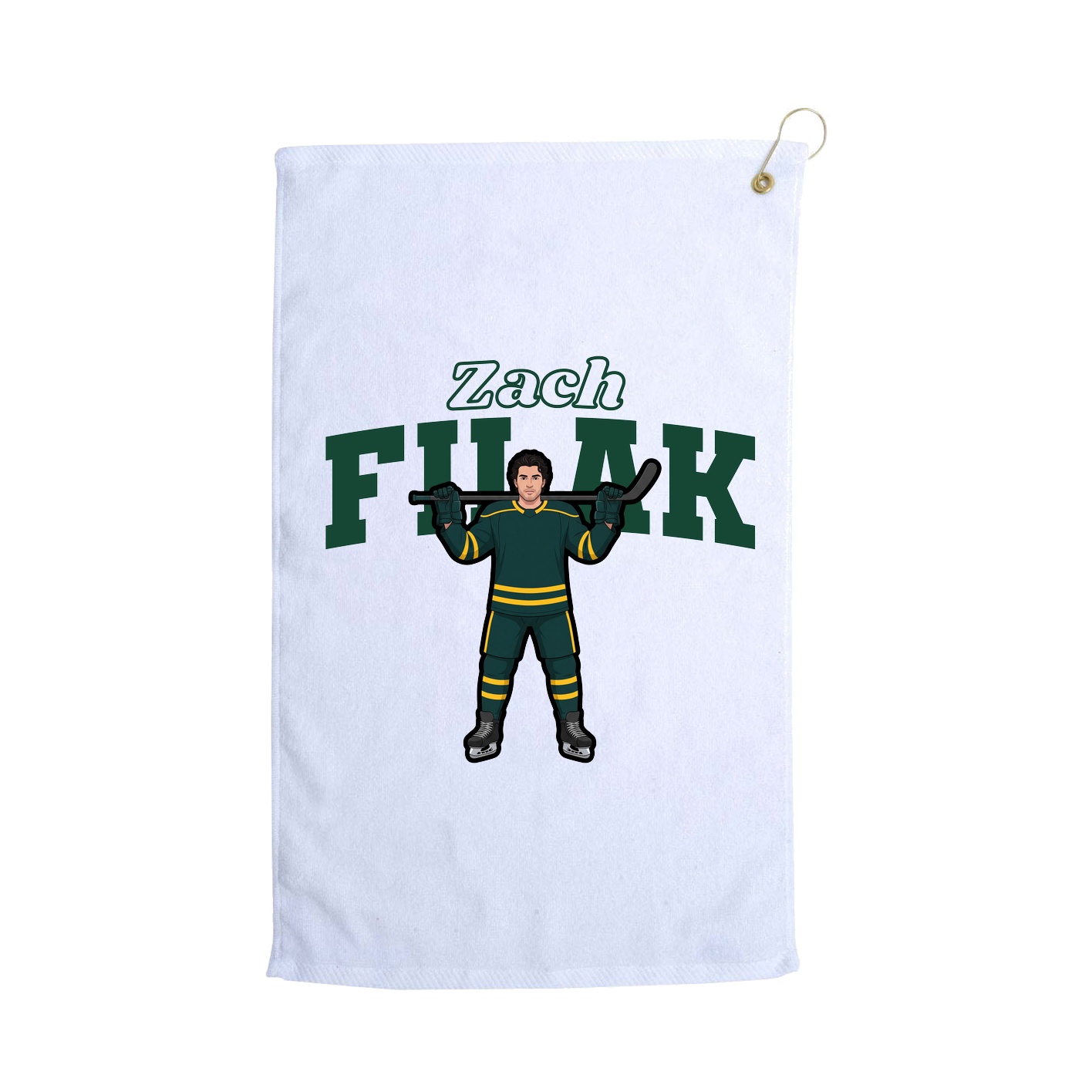 Golf Towel — Name Arch in White