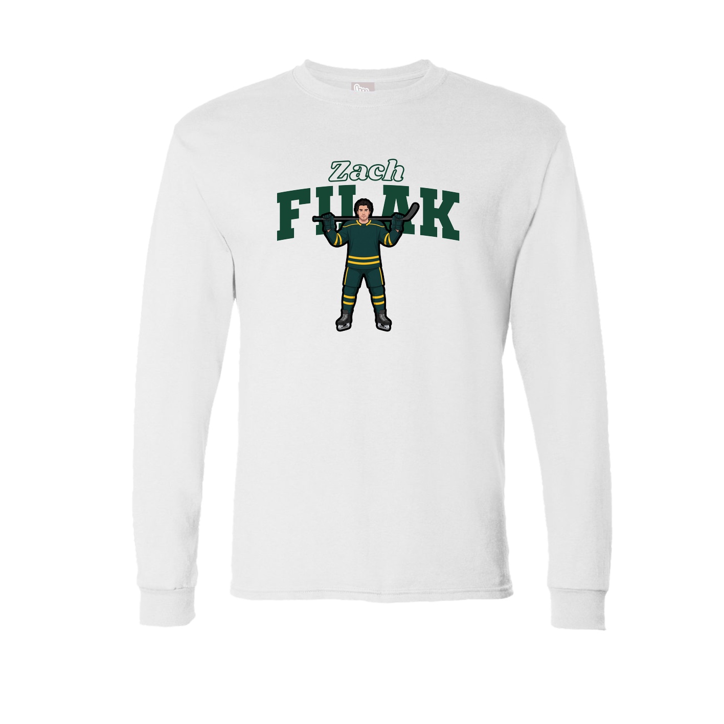 Long Sleeve Tee — Name Arch in White