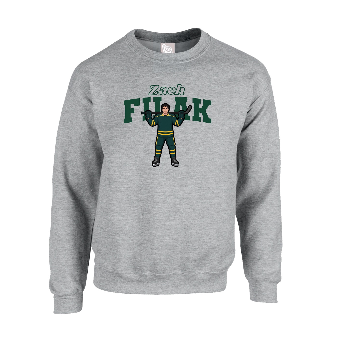 Fleece Crew — Name Arch in Grey